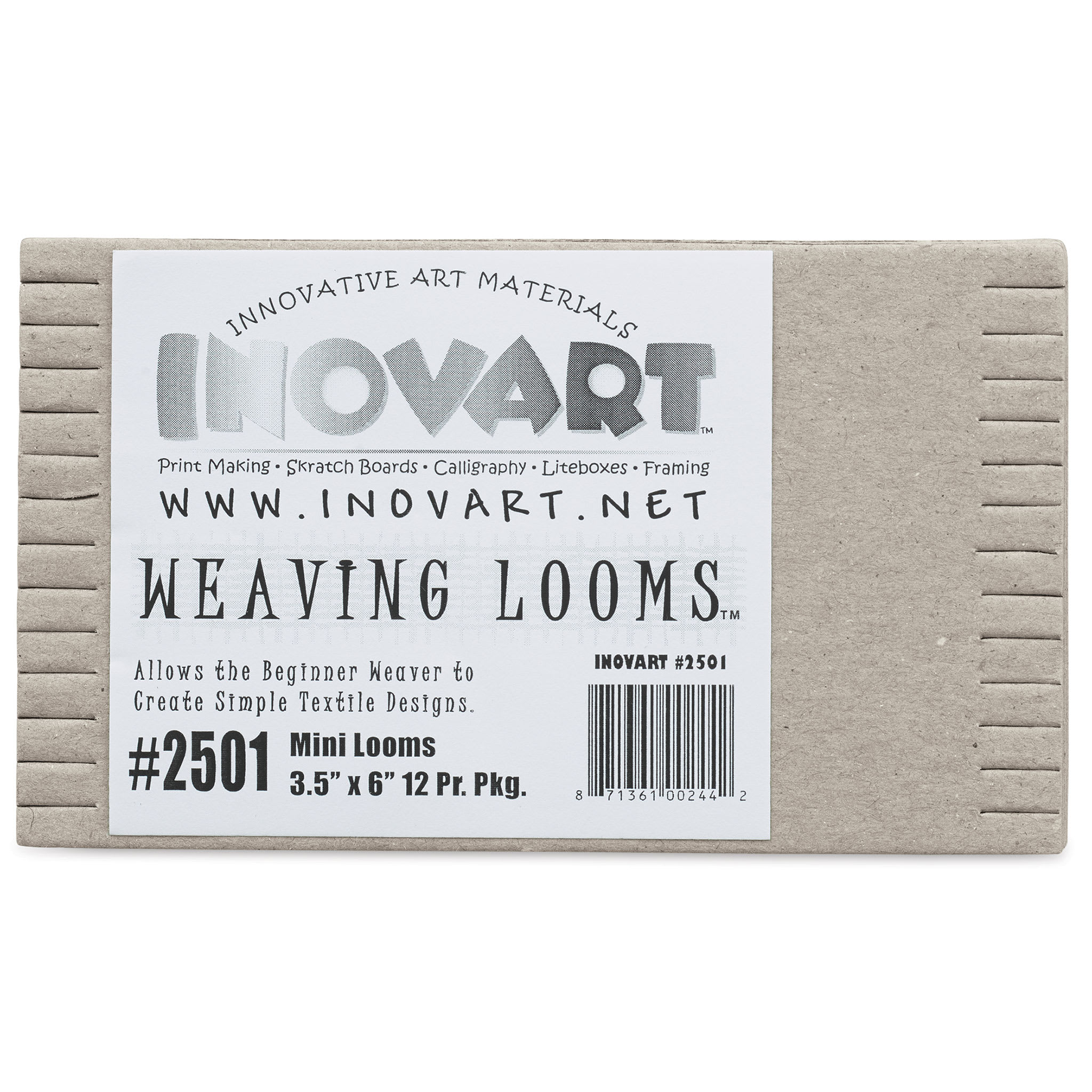 Inovart Chipboard Weaving Looms - Mini, 3-1/2" x 6", Pkg of 12
