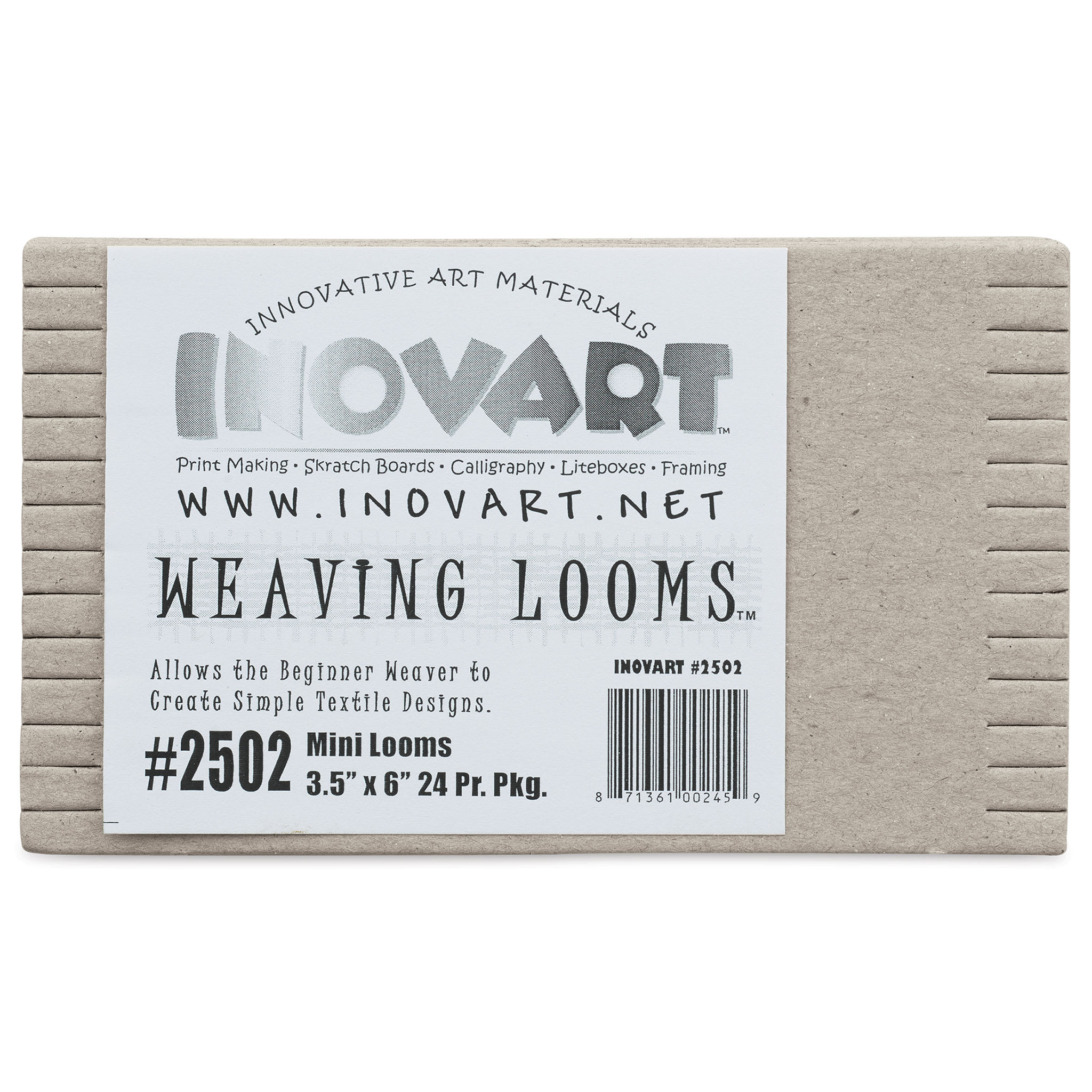 Inovart Chipboard Weaving Looms - Mini, 3-1/2" x 6", Pkg of 24