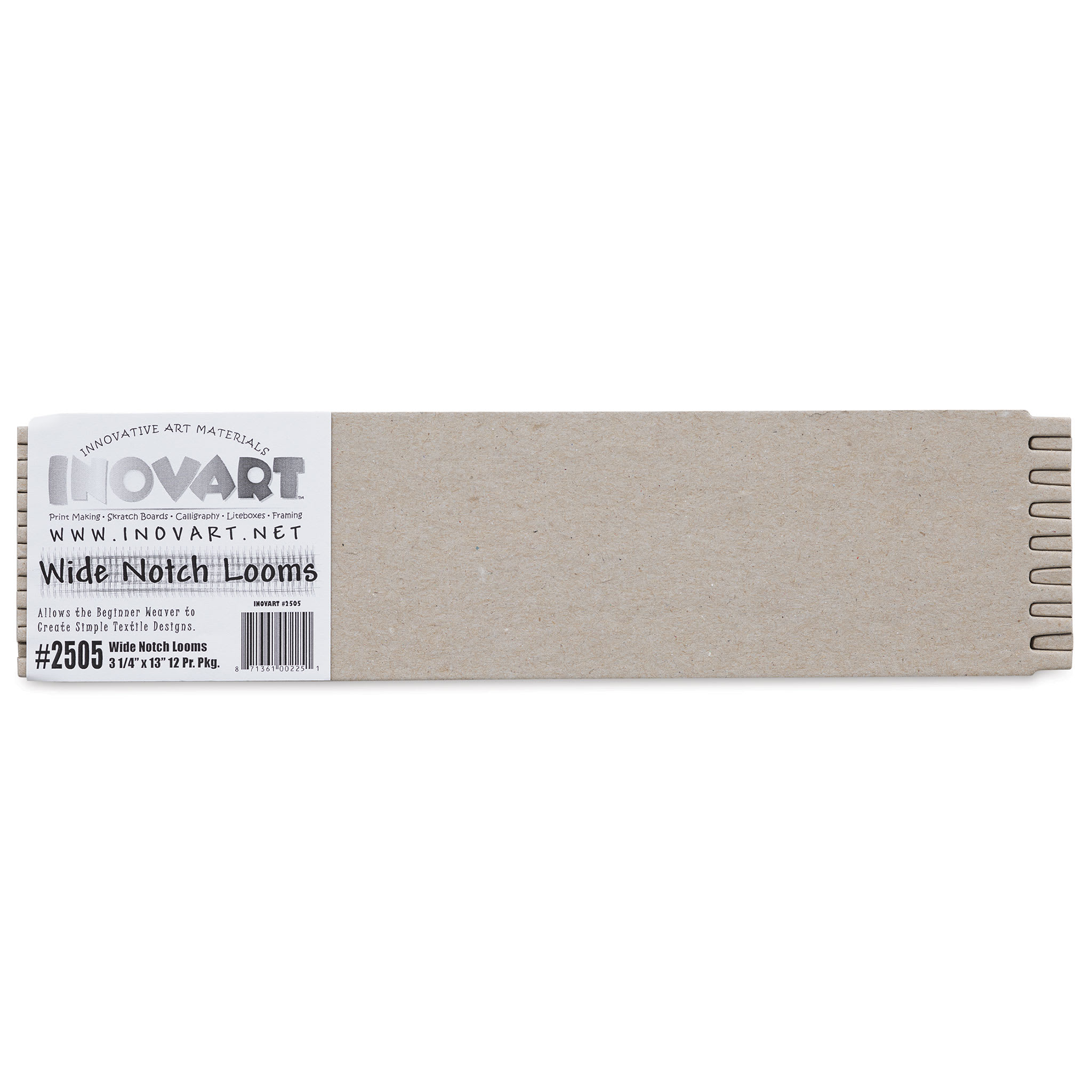 Wide Notch Chipboard Weaving Loom - 3-1/4" x 13", Pkg of 12