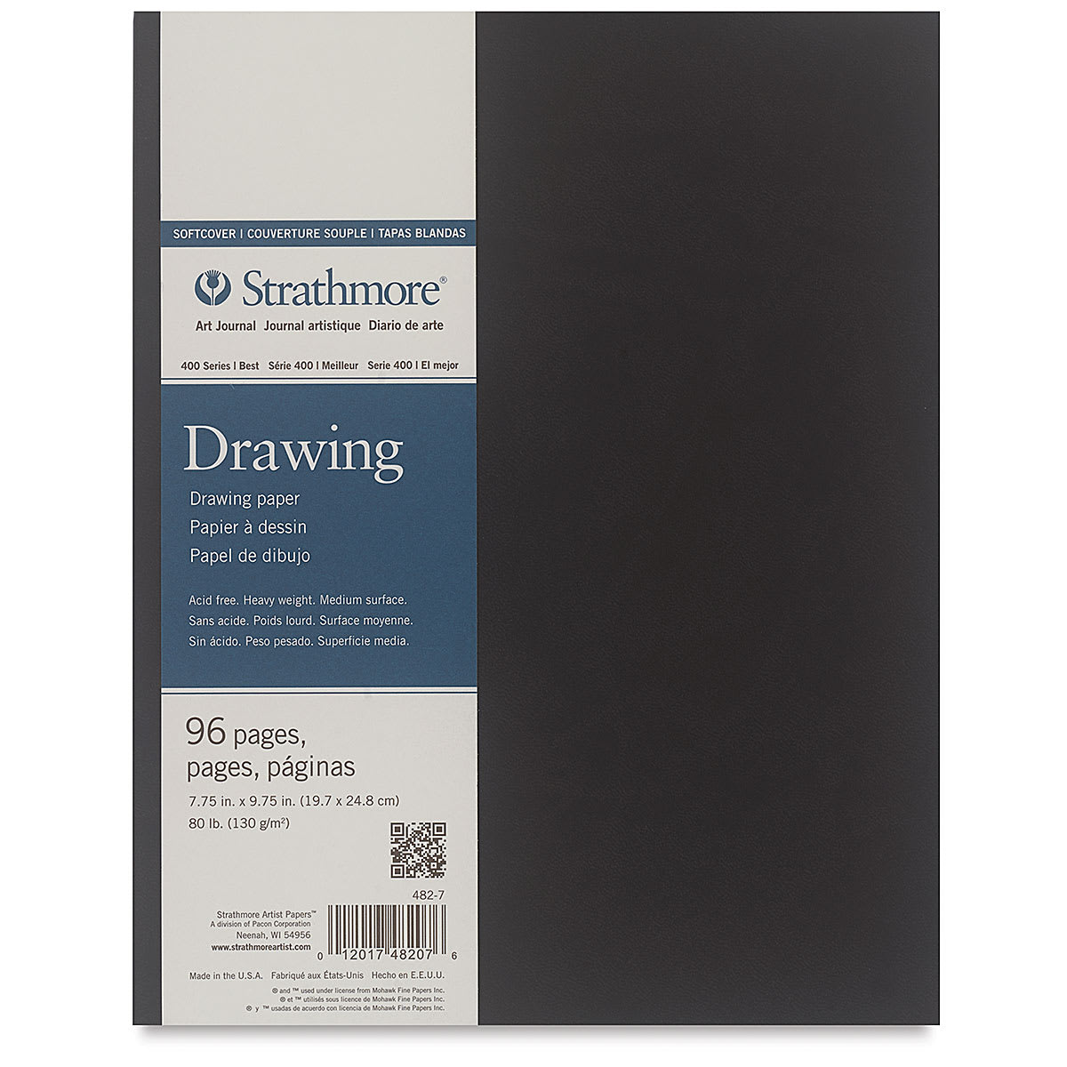 Strathmore Softcover 400 Series Drawing Art Journal - 9-3/4" x 7-3/4", Cream, 80 lb, 96 Pages