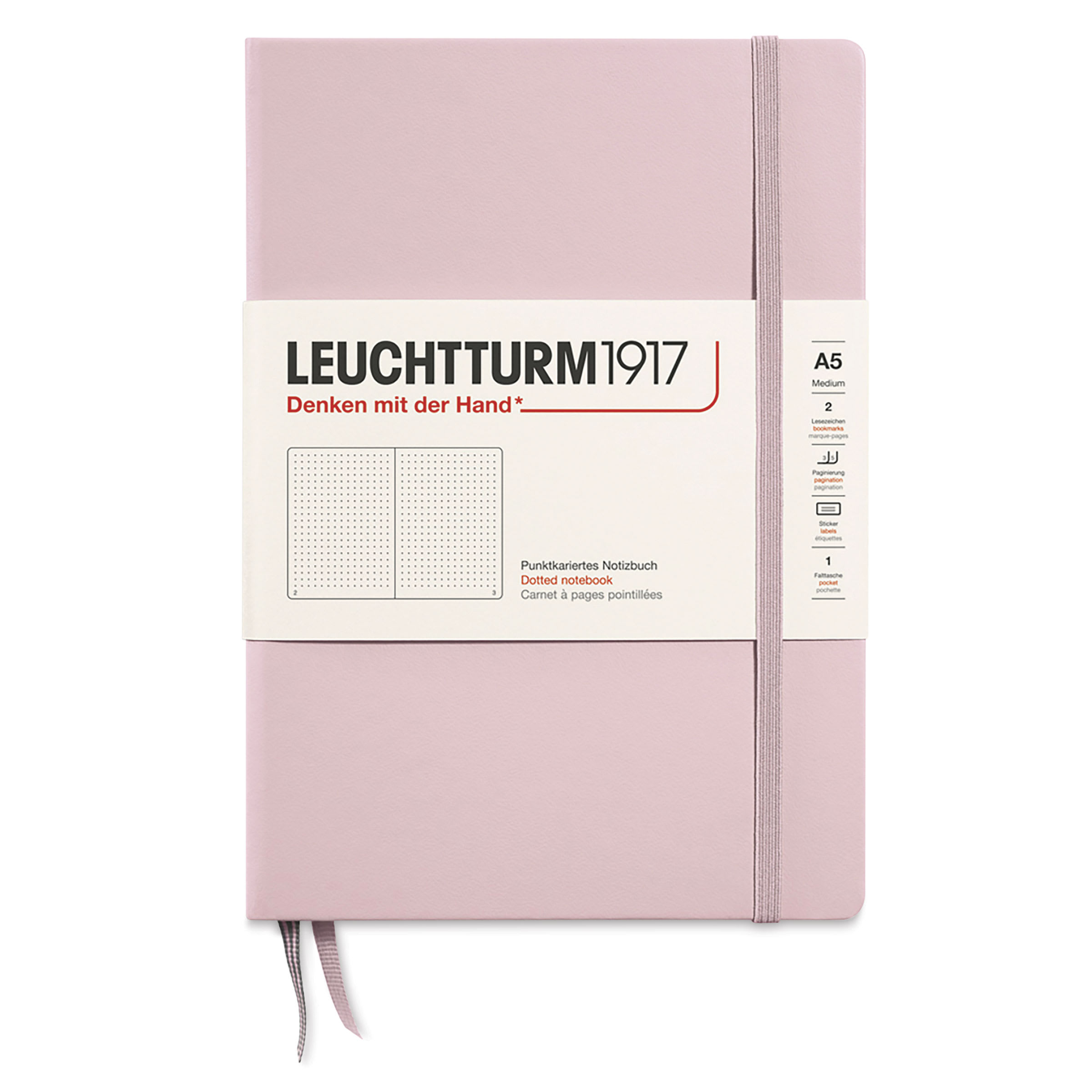 Leuchtturm1917 Dotted Hardbound Notebook - Powder, 5-3/4" x 8-1/4"