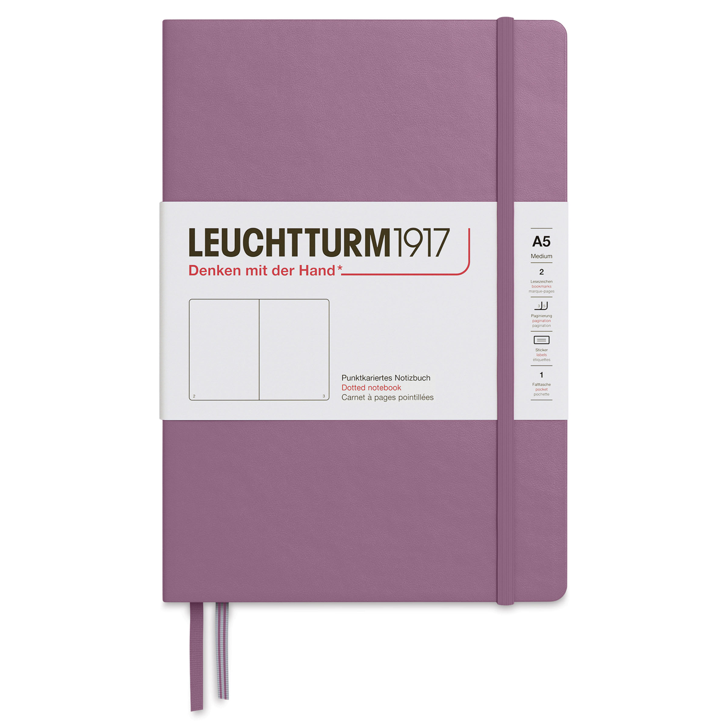 Leuchtturm1917 Dotted Hardbound Notebook - Dusty Rose, 5-3/4" x 8-1/4"