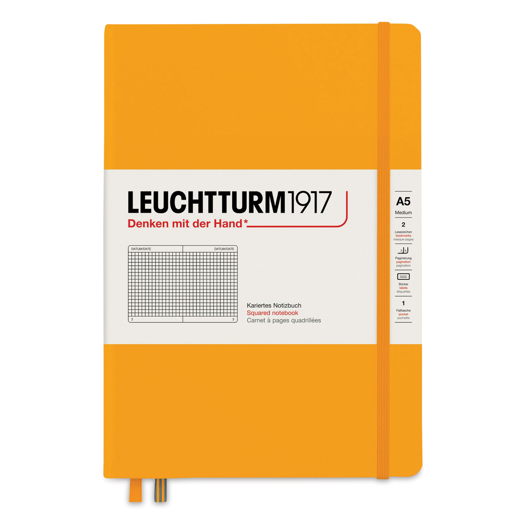 Leuchtturm1917 Squared Hardbound Notebook - Rising Sun, 5-3/4" x 8-1/4"
