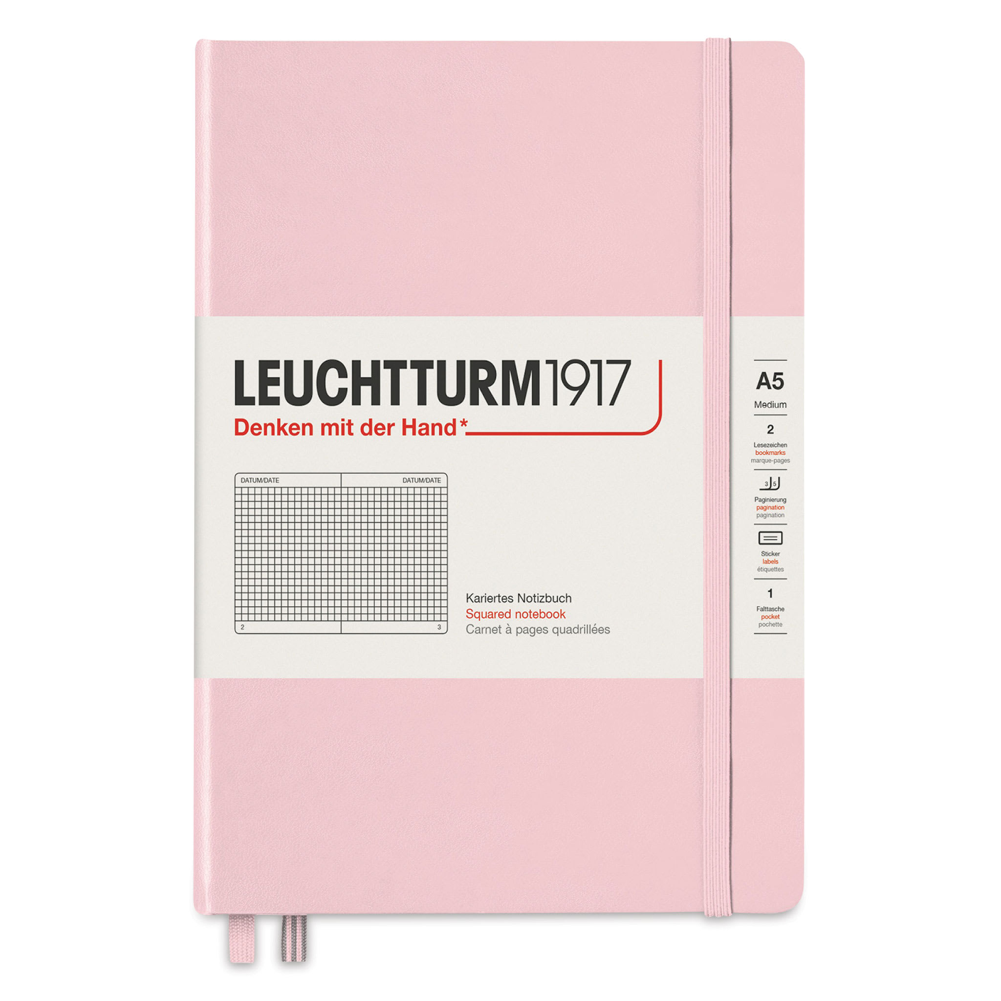 Leuchtturm1917 Squared Hardbound Notebook - Powder, 5-3/4" x 8-1/4"