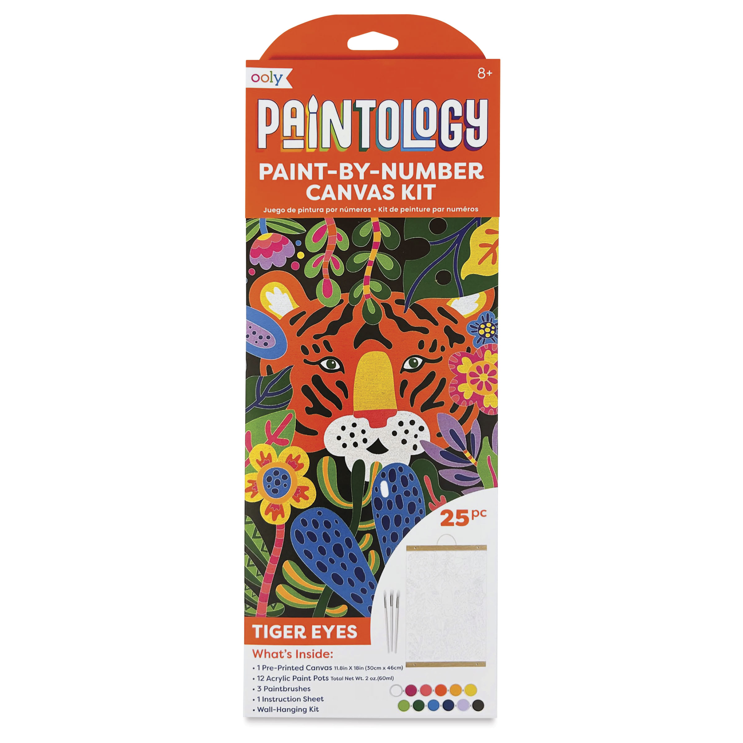 Ooly Paintology Paint-By-Number Canvas Kit - Tiger Eyes