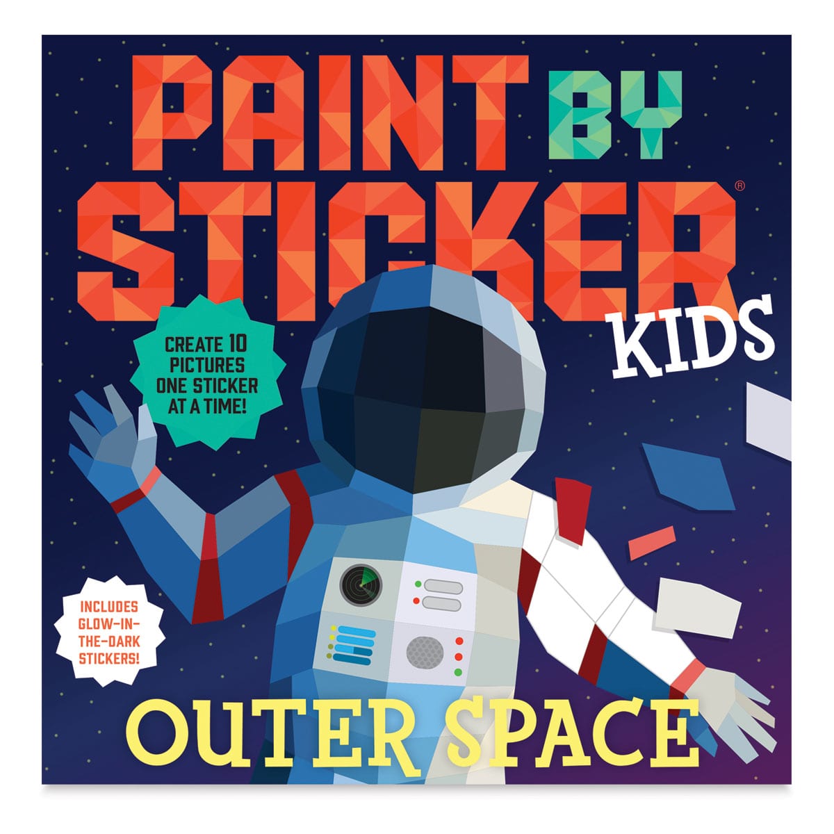 Paint by Sticker Kids- Outer Space- Create 10 Pictures One Sticker at a Time Includes Glow-in-the-Dark Stickers by Workman Publishing