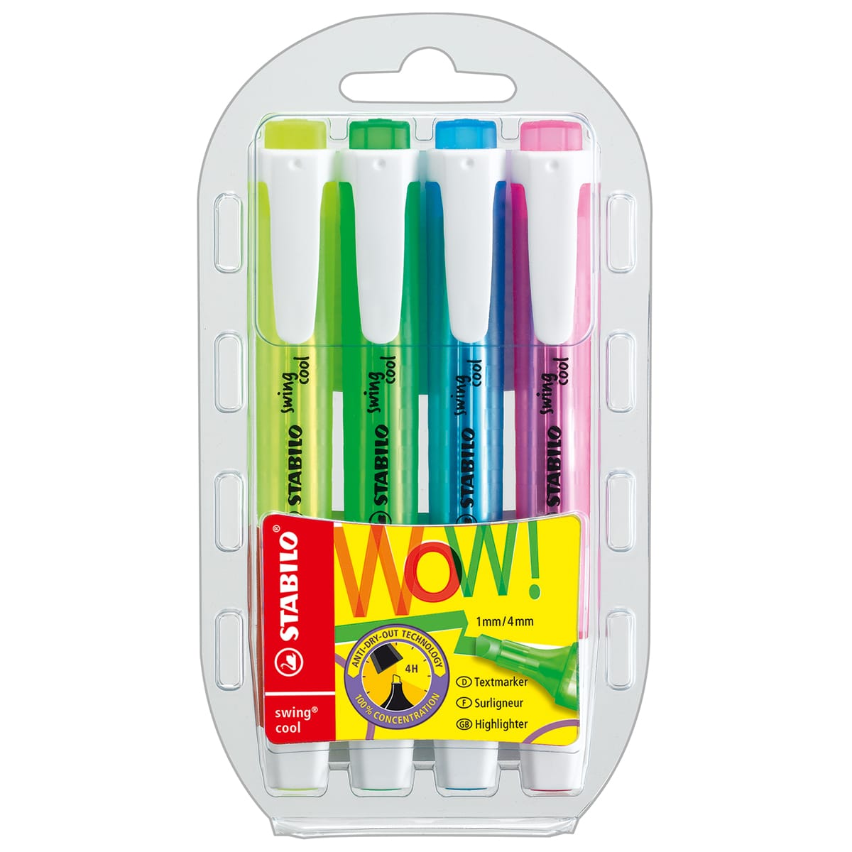 Stabilo Swing Cool Highlighter (Pack of 4)