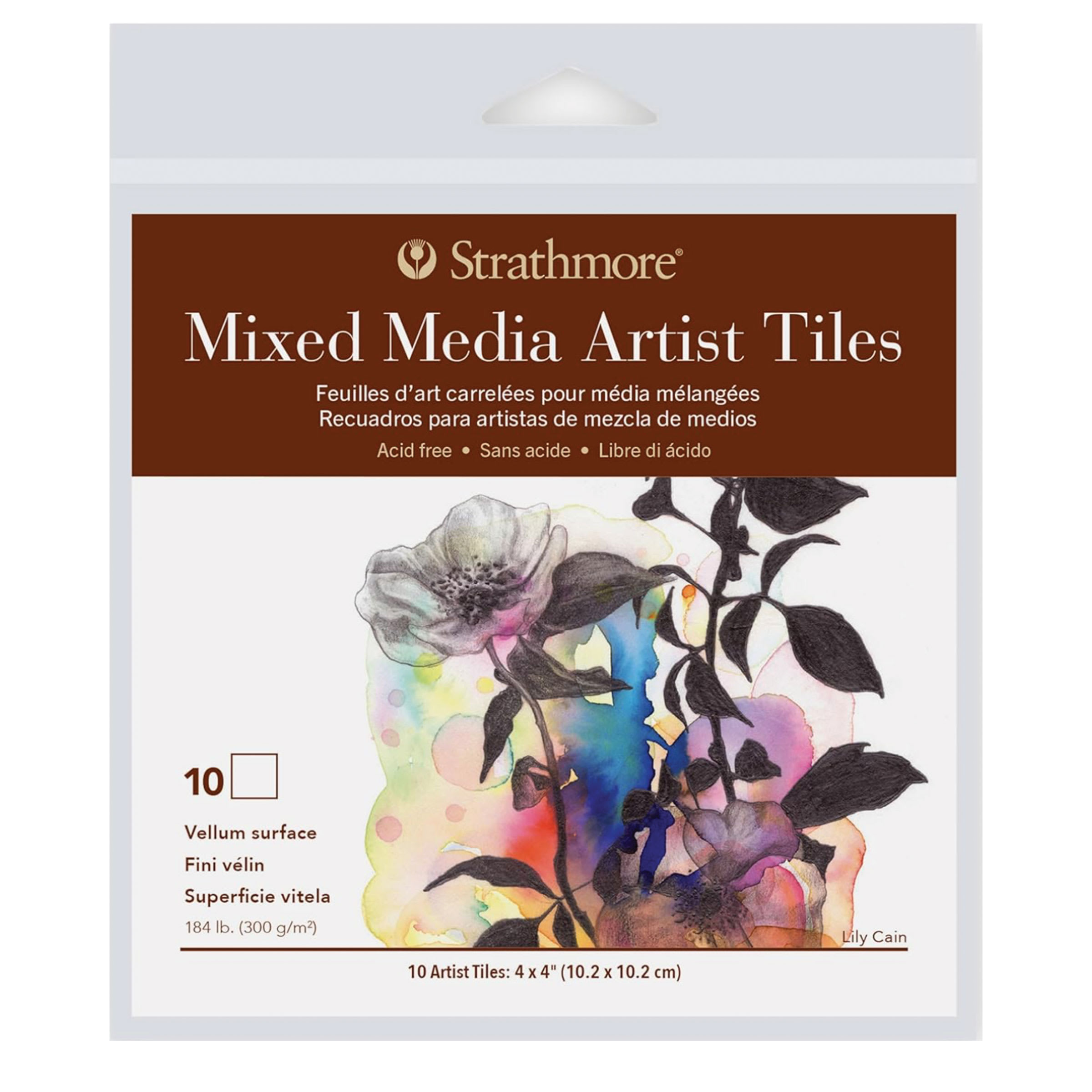Strathmore 400 Series Mixed Media Paper Pack, 4" x 4", Pkg of 10