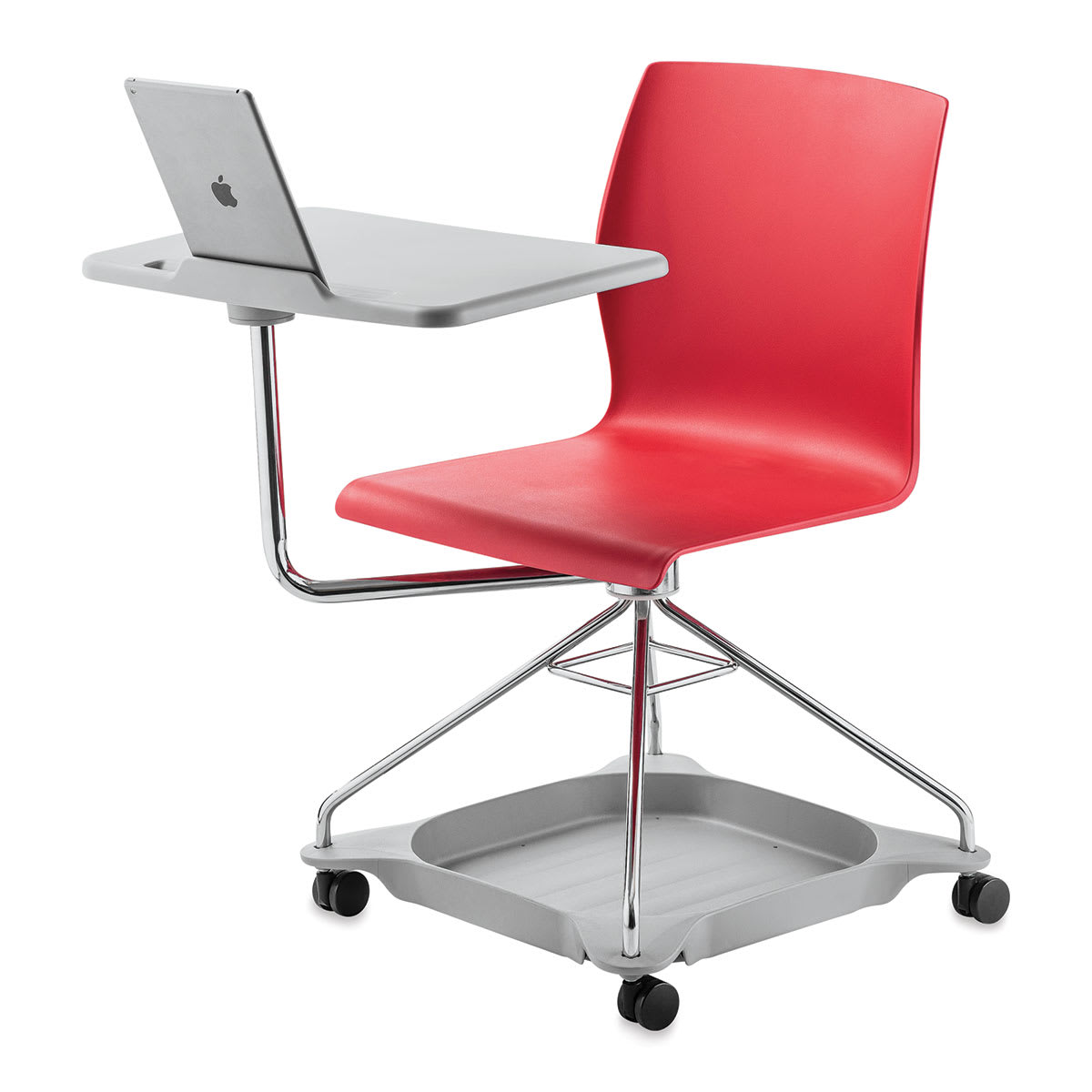 National Public Seating CoGo 25W Mobile Tablet Chair, Red/Gray (COGO-40) | Quill