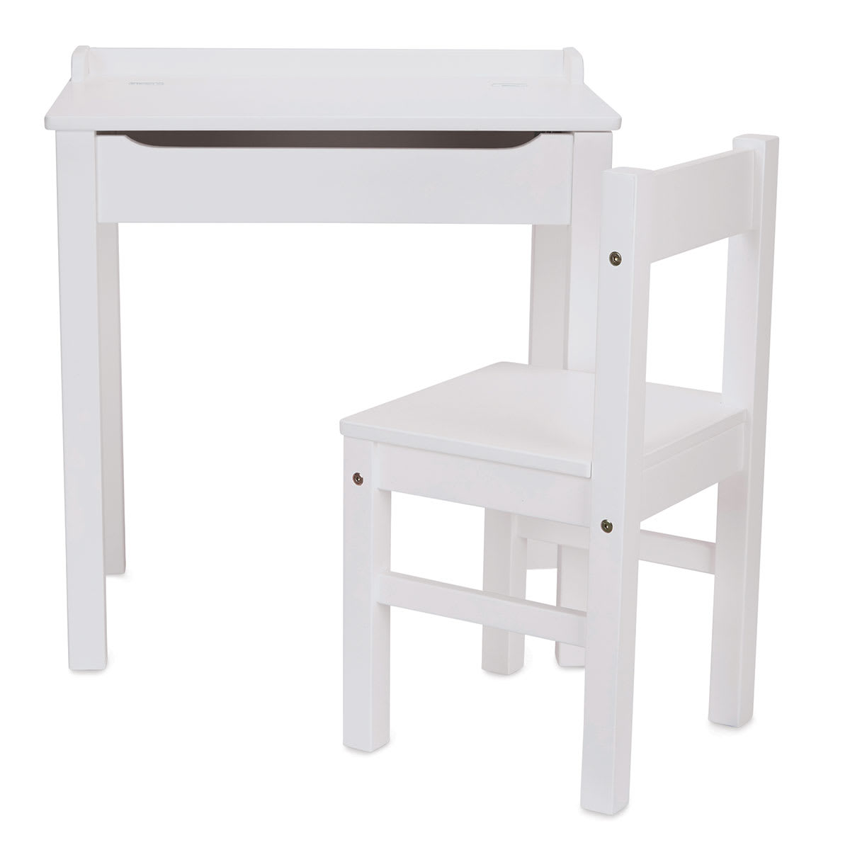 Melissa & Doug Wooden Lift-Top Desk & Chair, White (30231) | Quill