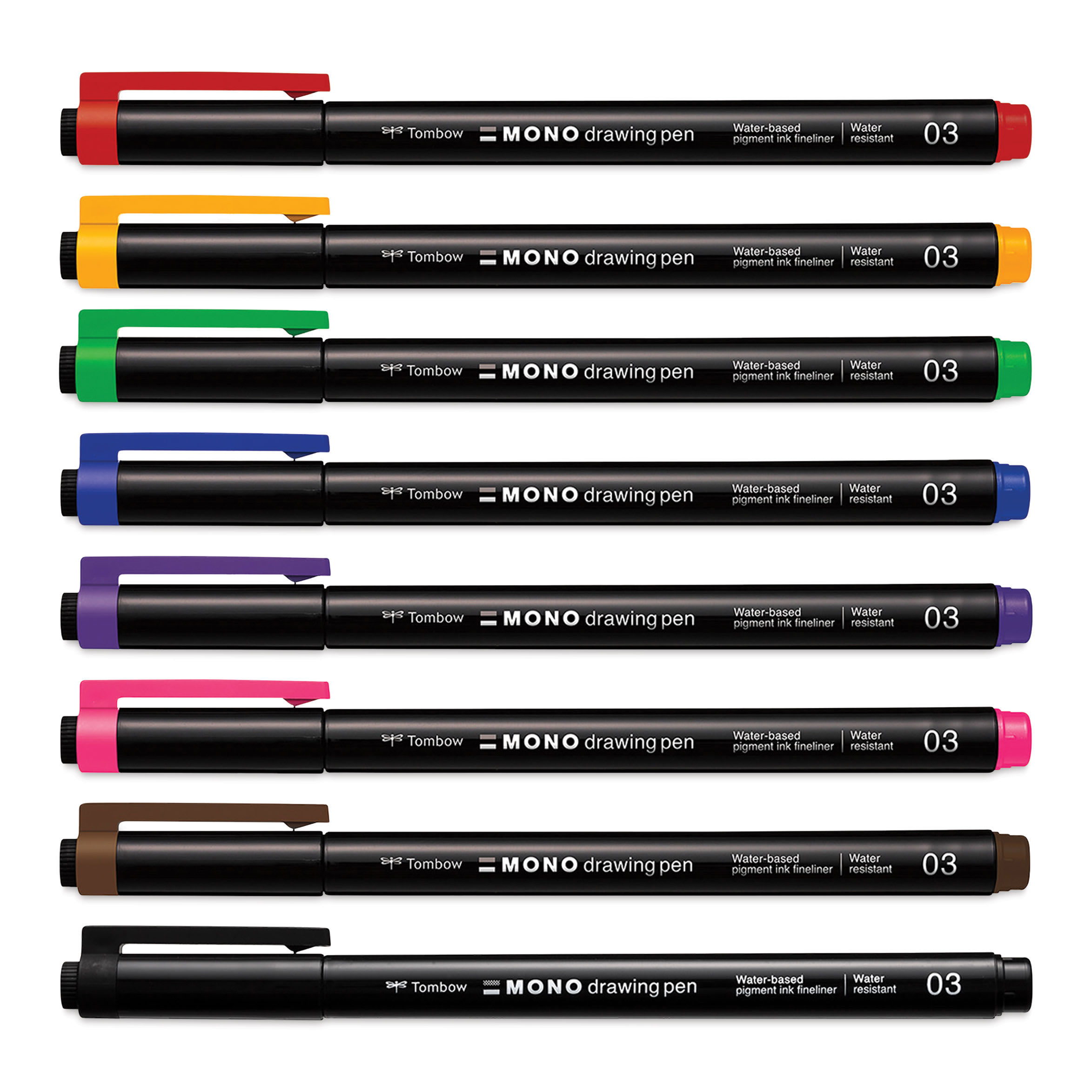 Tombow Mono Drawing Pen - Set of 8, 03, Assorted Colors