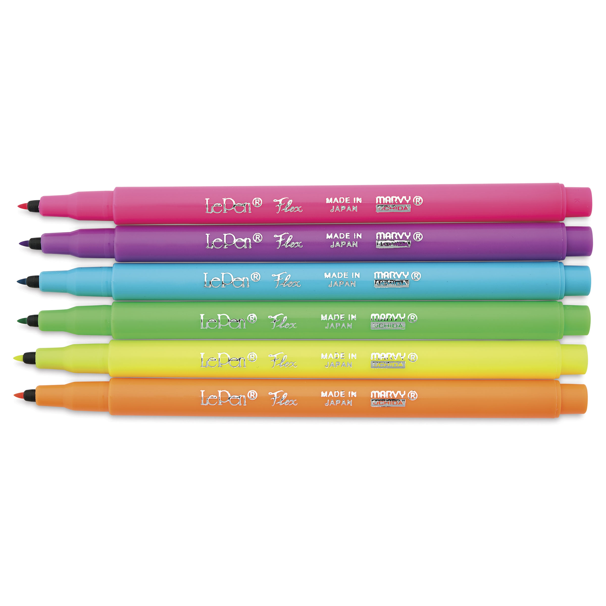Marvy® Uchida LePen® Flex 6 Color Neon Brush Pen Set By Marvy Uchida
