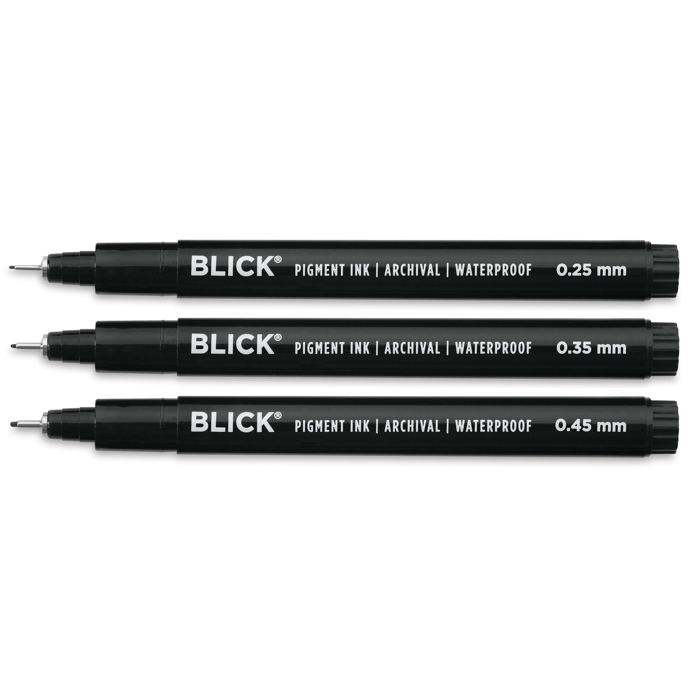 Blick Studio Pigment Liners - Black, Set of 3, Assorted