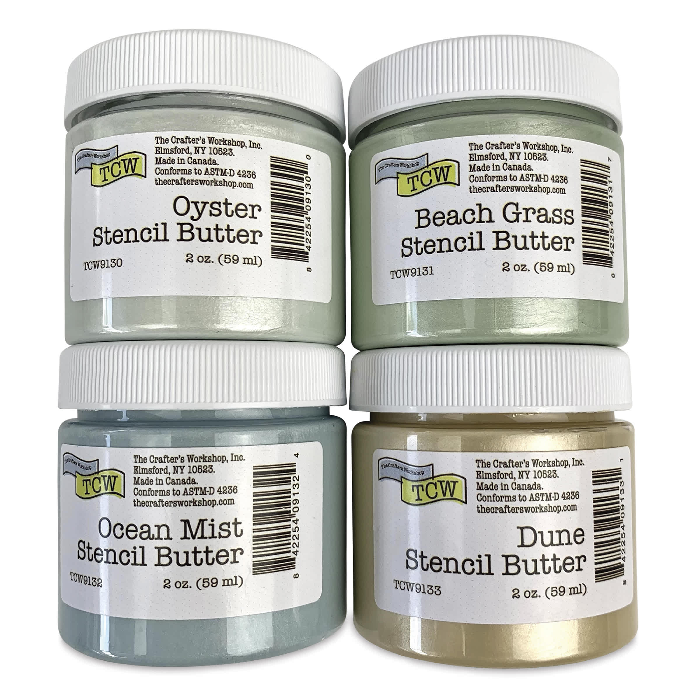 Stencil Butter Acrylic Paints - Pkg of 4, Coastal, 2 oz Jars