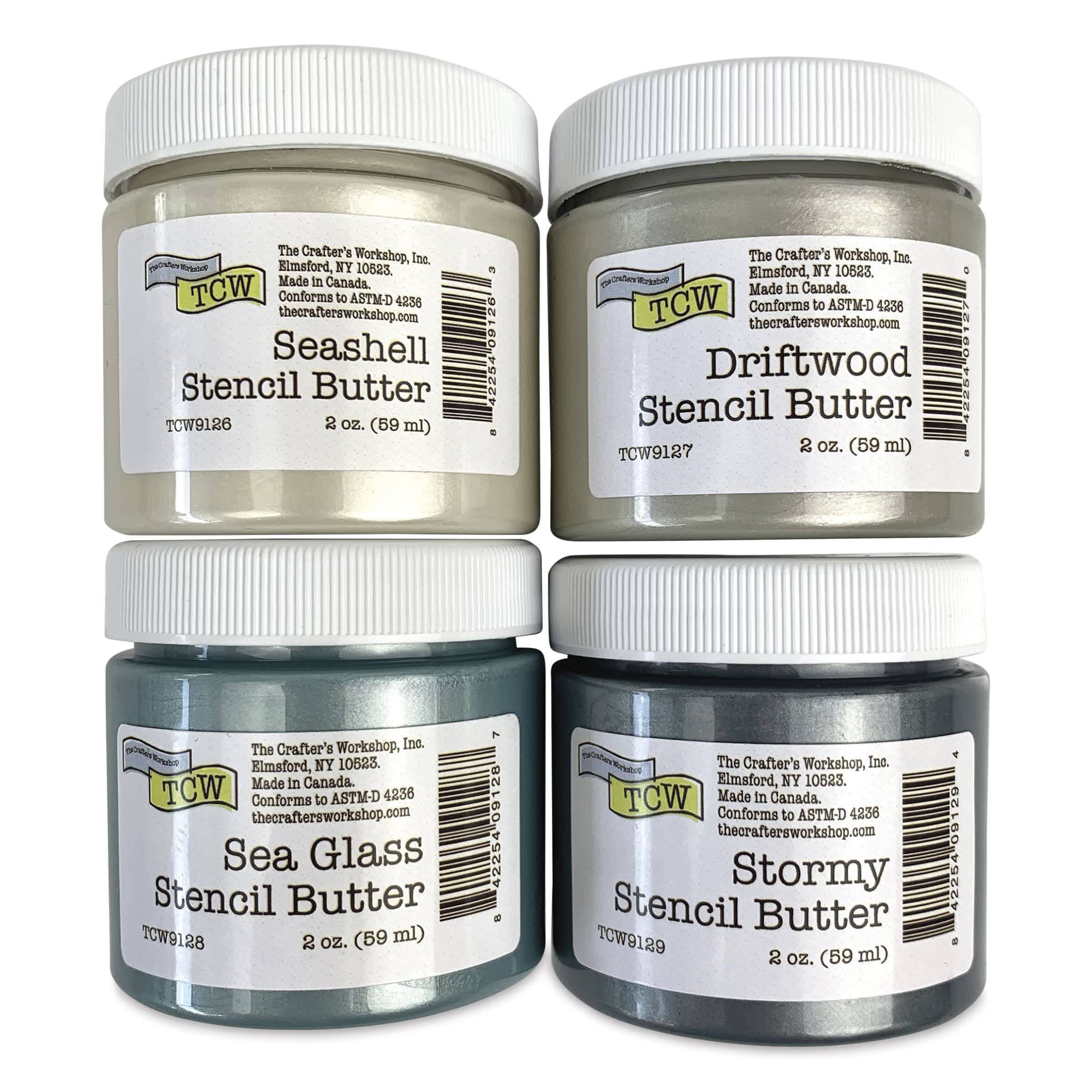 Stencil Butter Acrylic Paints - Pkg of 4, Beach House, 2 oz Jars