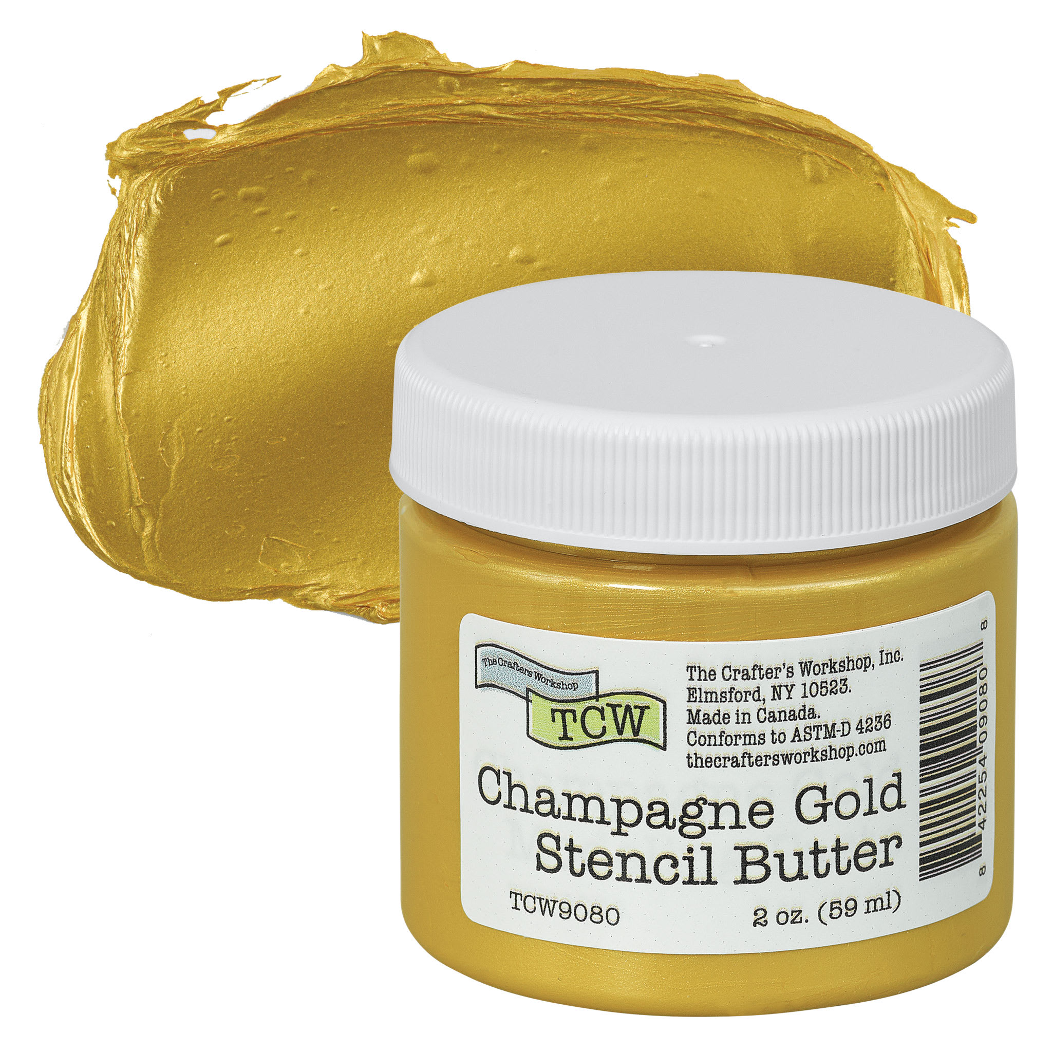 Stencil Butter Acrylic Paint - Champagne Gold, 2 oz, Jar