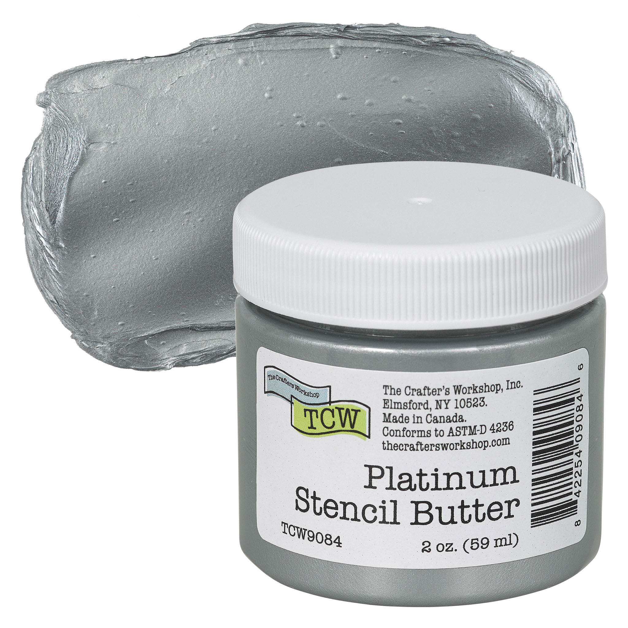 Stencil Butter Acrylic Paint - Platinum, 2 oz, Jar