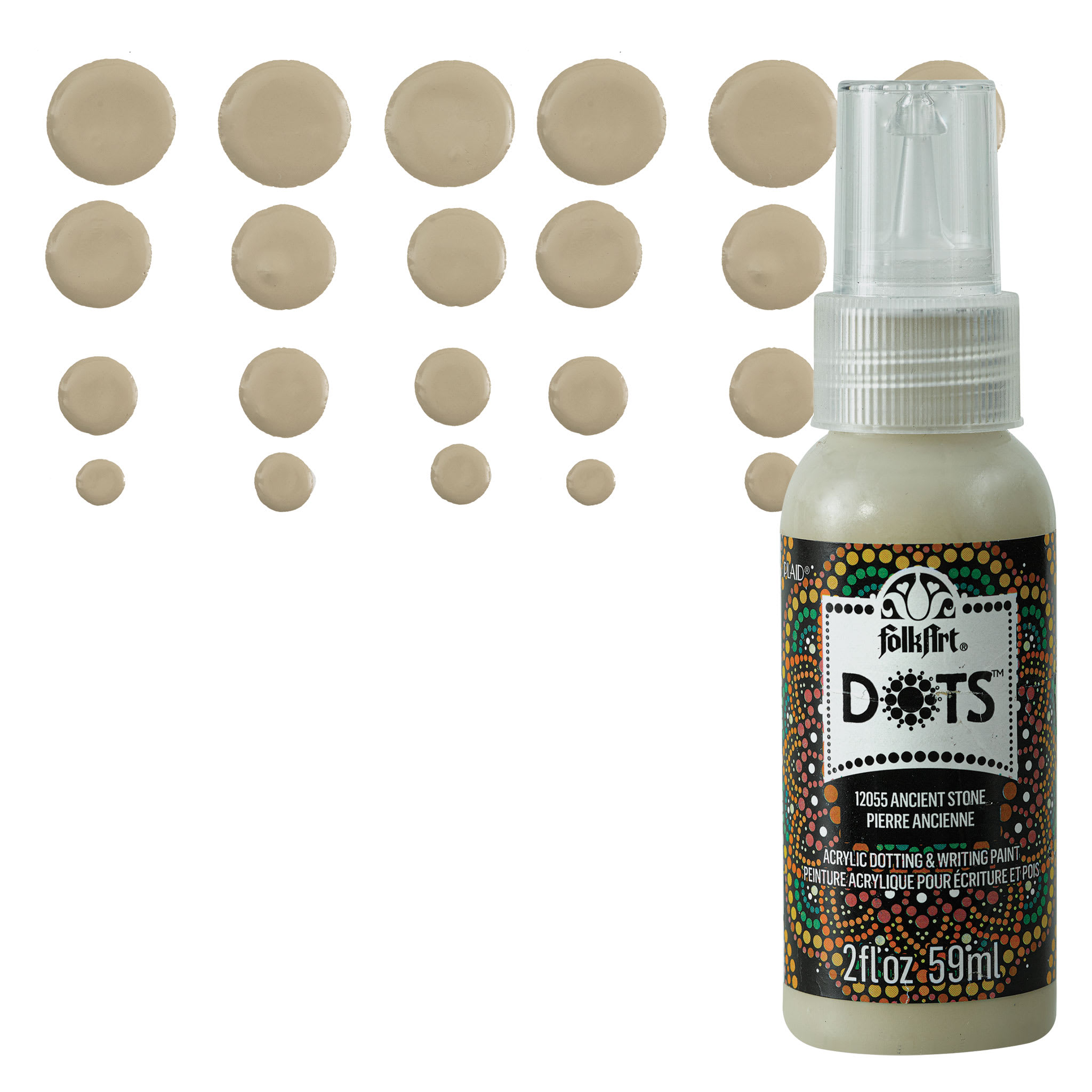 FolkArt® Dots™ Acrylic Dotting & Writing Paint By Folk Art in 12055 Ancient Stone | 2 fl oz