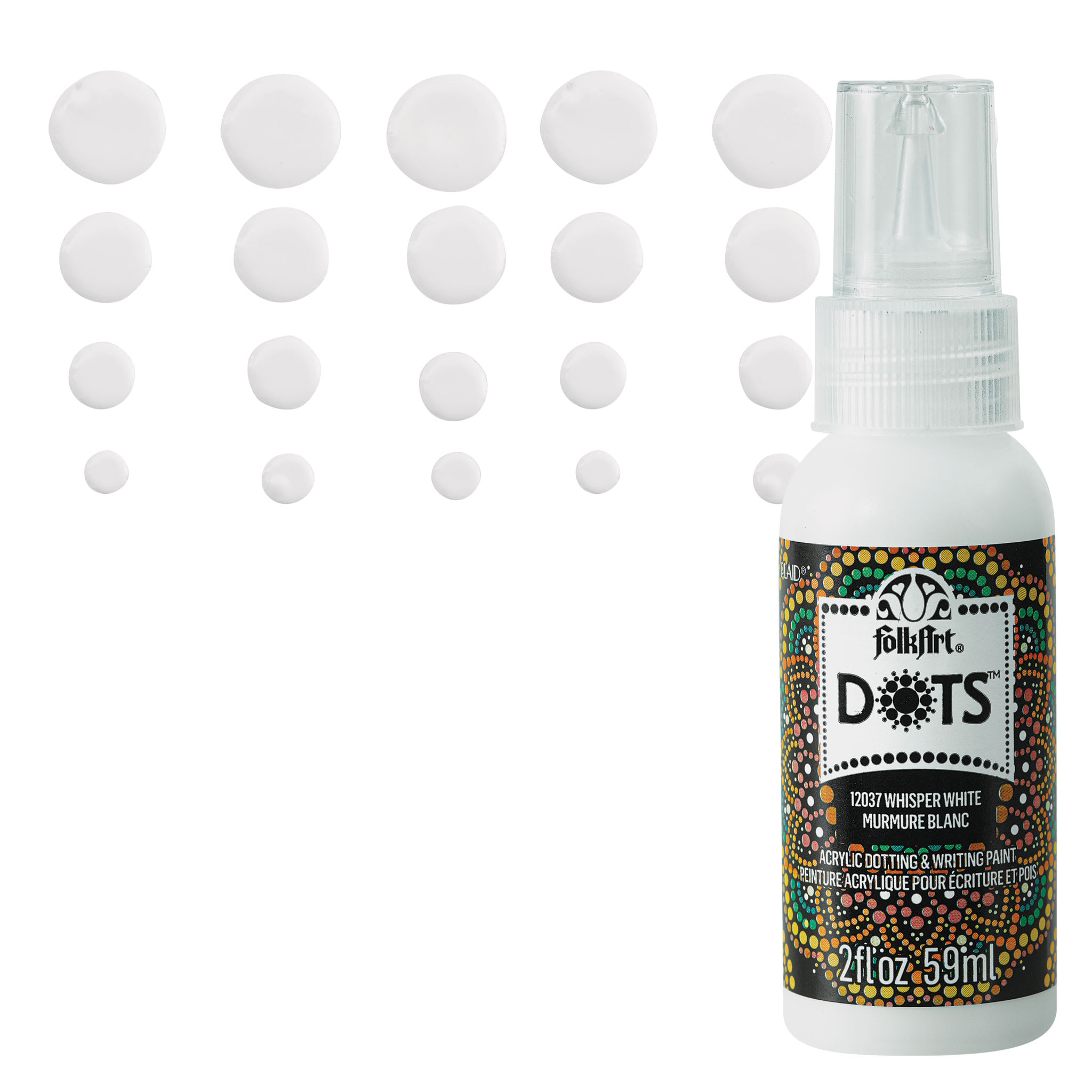 FolkArt® Dots™ Acrylic Dotting & Writing Paint By Folk Art in 12037 Whisper White | 2 fl oz