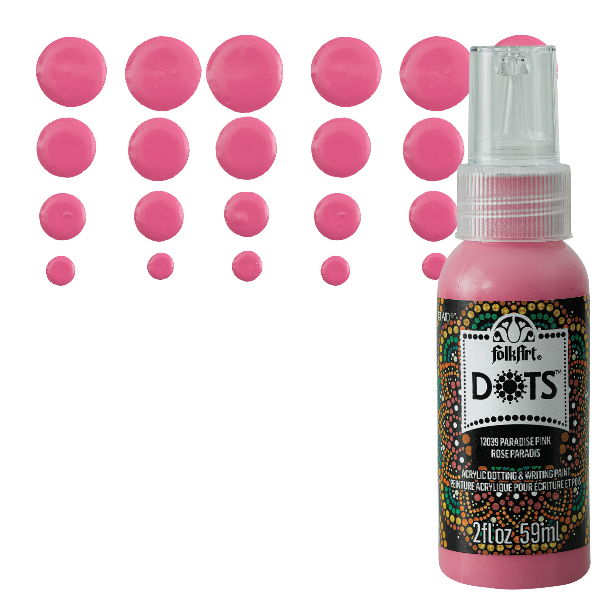 FolkArt® Dots™ Acrylic Dotting & Writing Paint By Folk Art in 12039 Paradise Pink | 2 fl oz