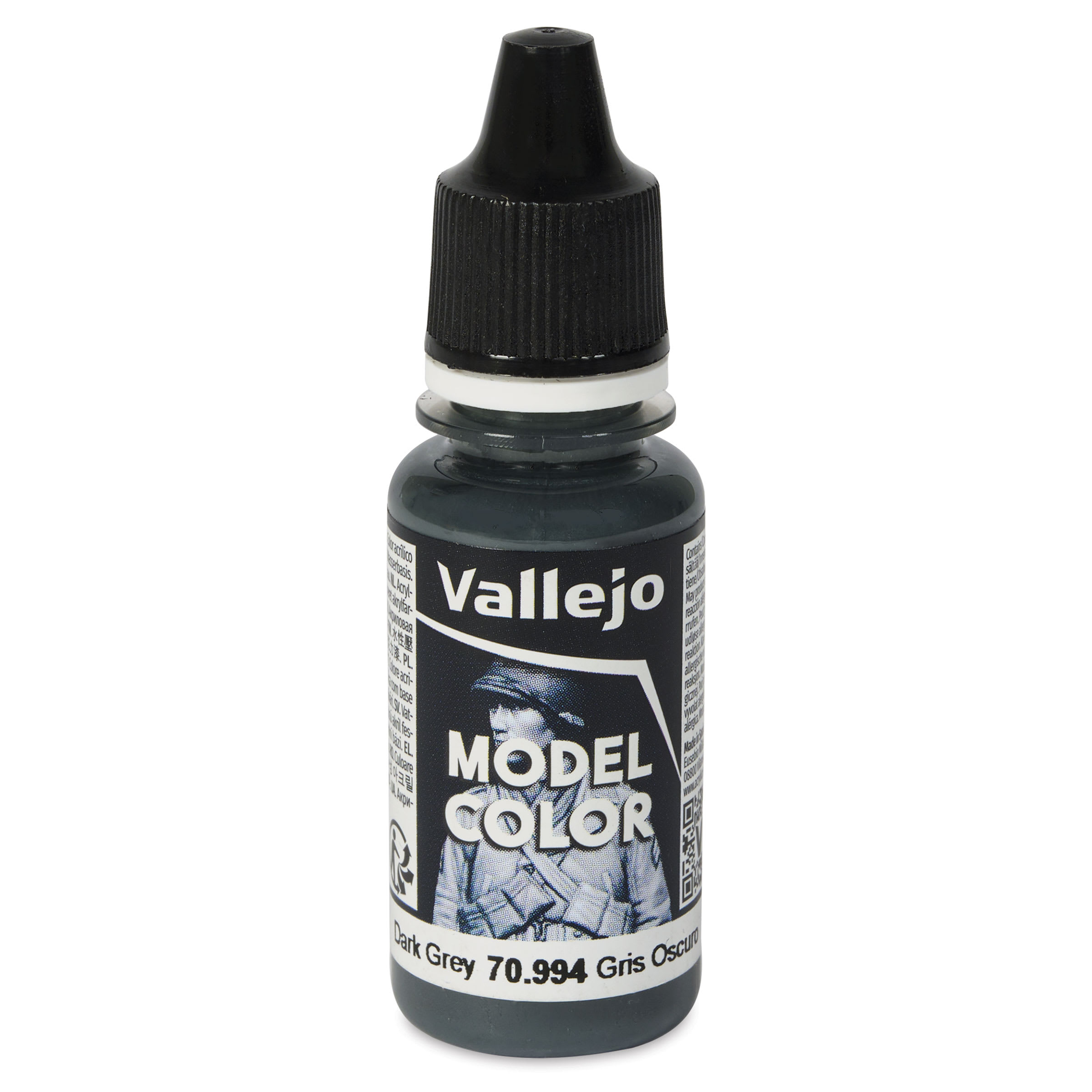 Vallejo Acrylic Model Color Paint - Dark Grey, 18 ml