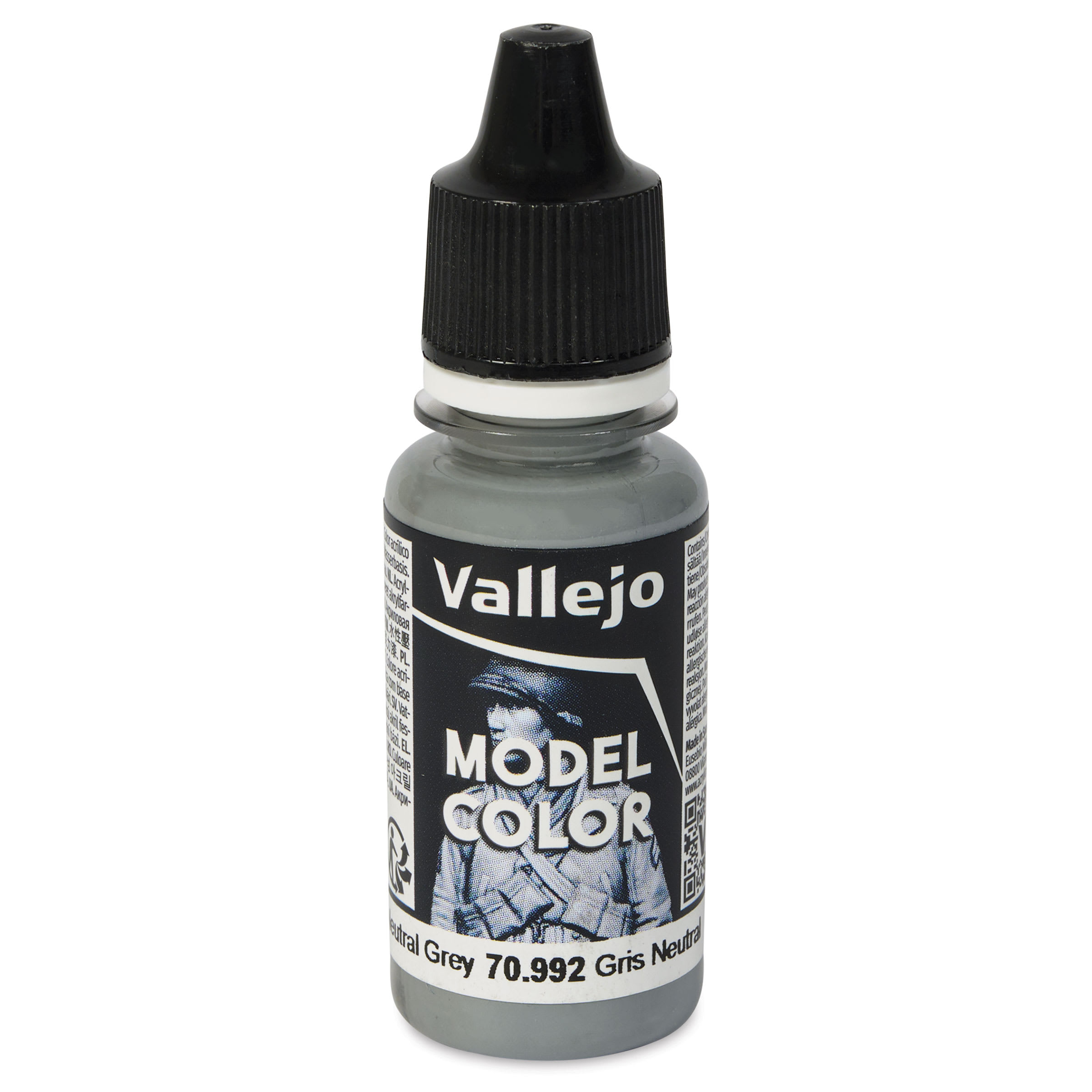 Vallejo Acrylic Model Color Paint - Neutral Grey, 18 ml