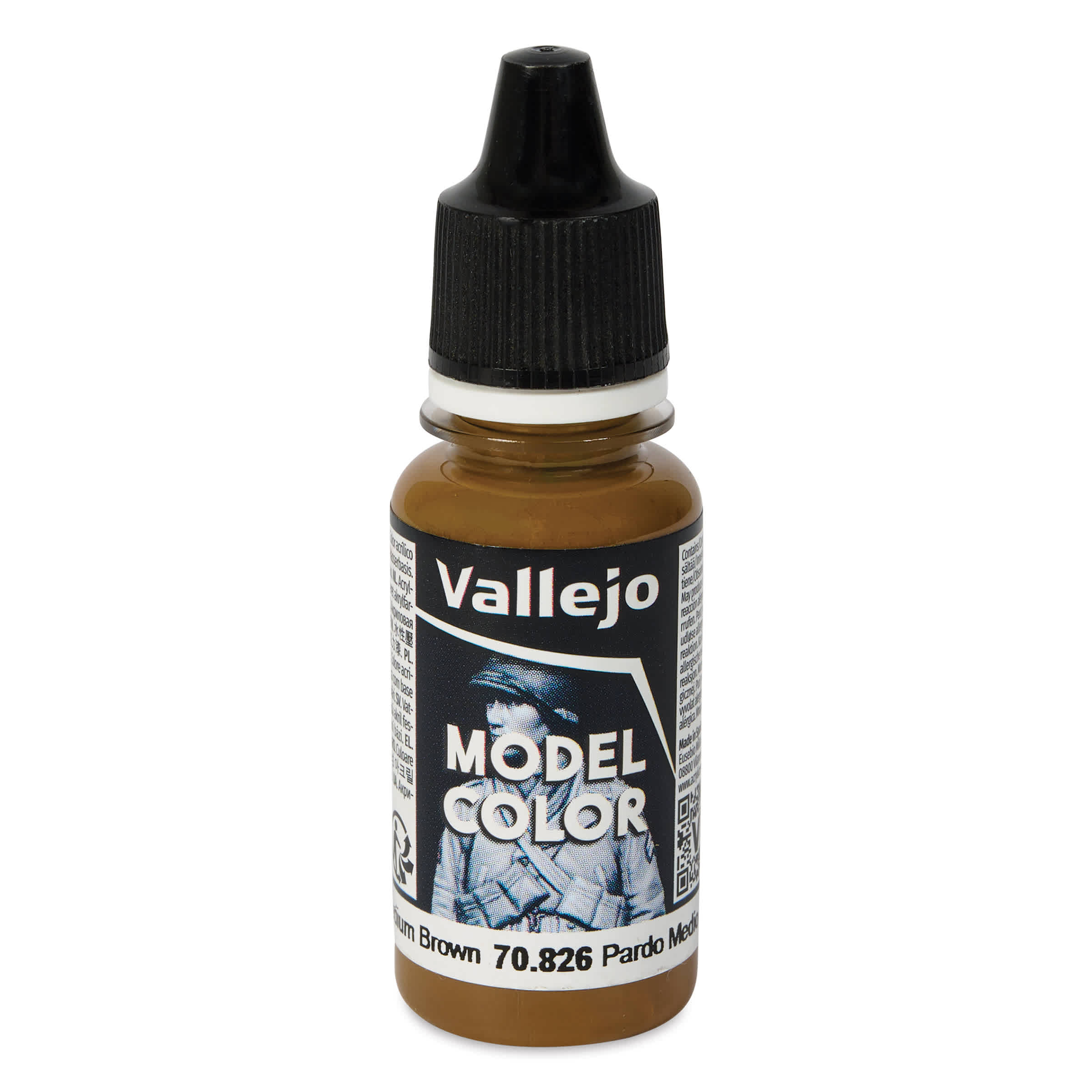 Vallejo Acrylic Model Color Paint - Medium Brown, 18 ml