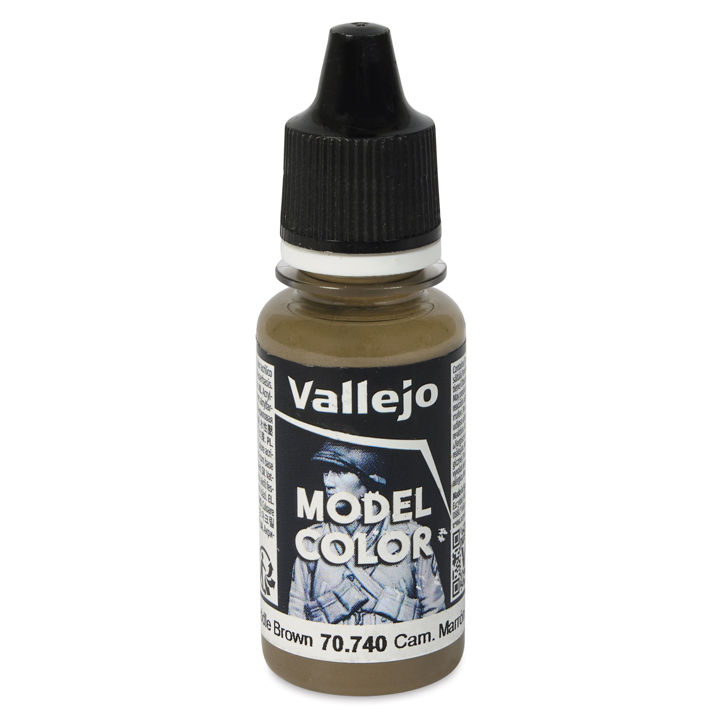 Vallejo Acrylic Model Color Paint - Camouflage Middle Brown, 18 ml