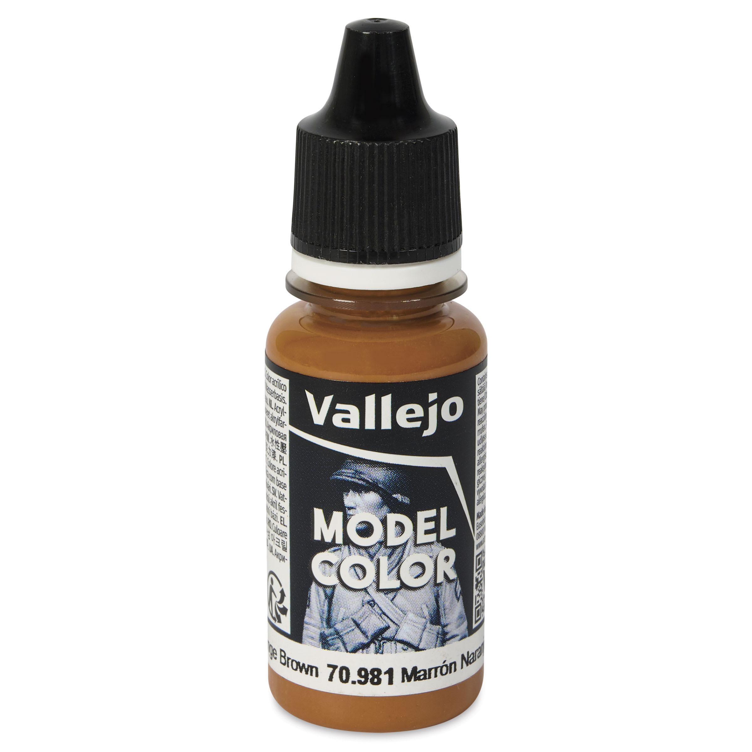 Vallejo Acrylic Model Color Paint - Orange Brown, 18 ml