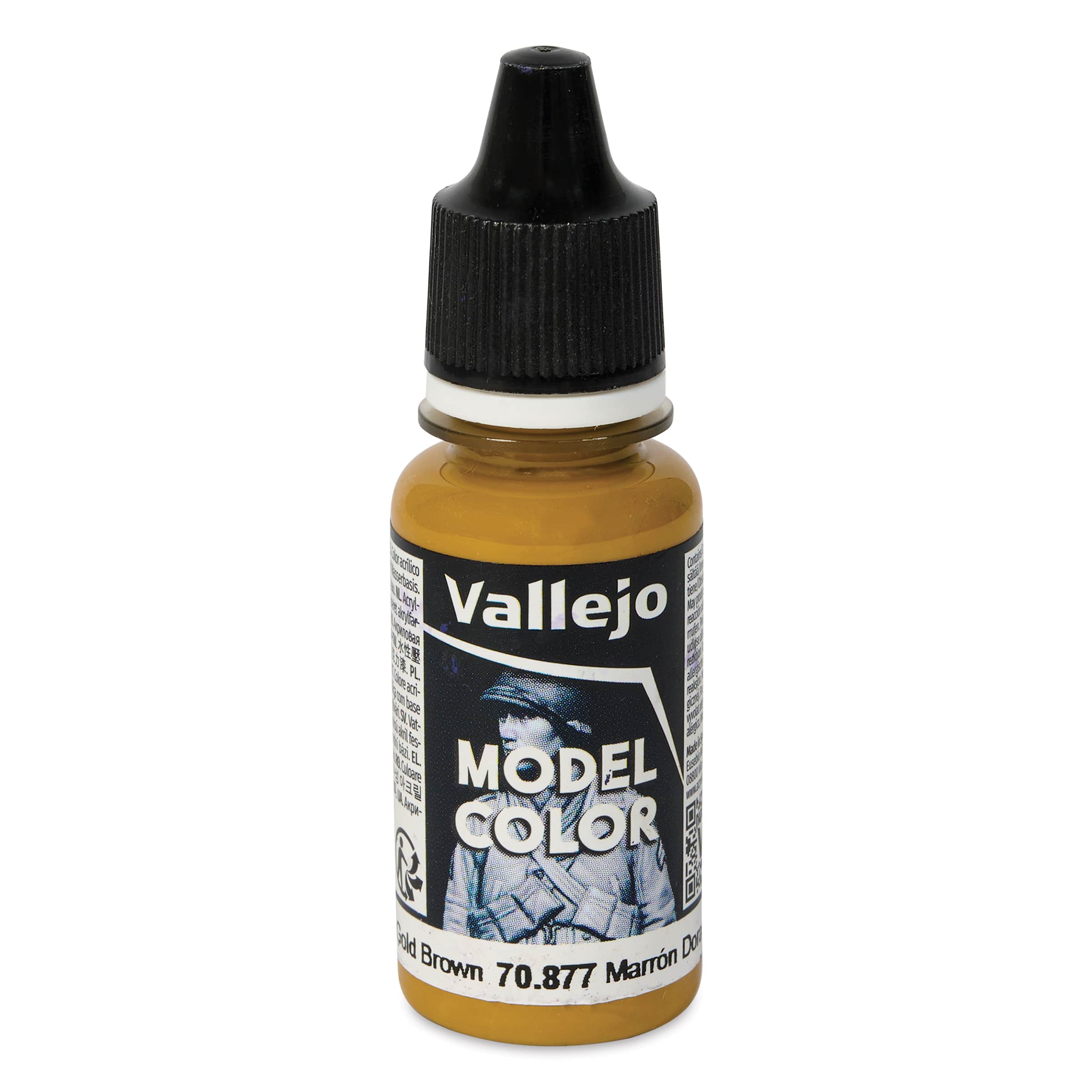 Vallejo Acrylic Model Color Paint - Gold Brown, 18 ml