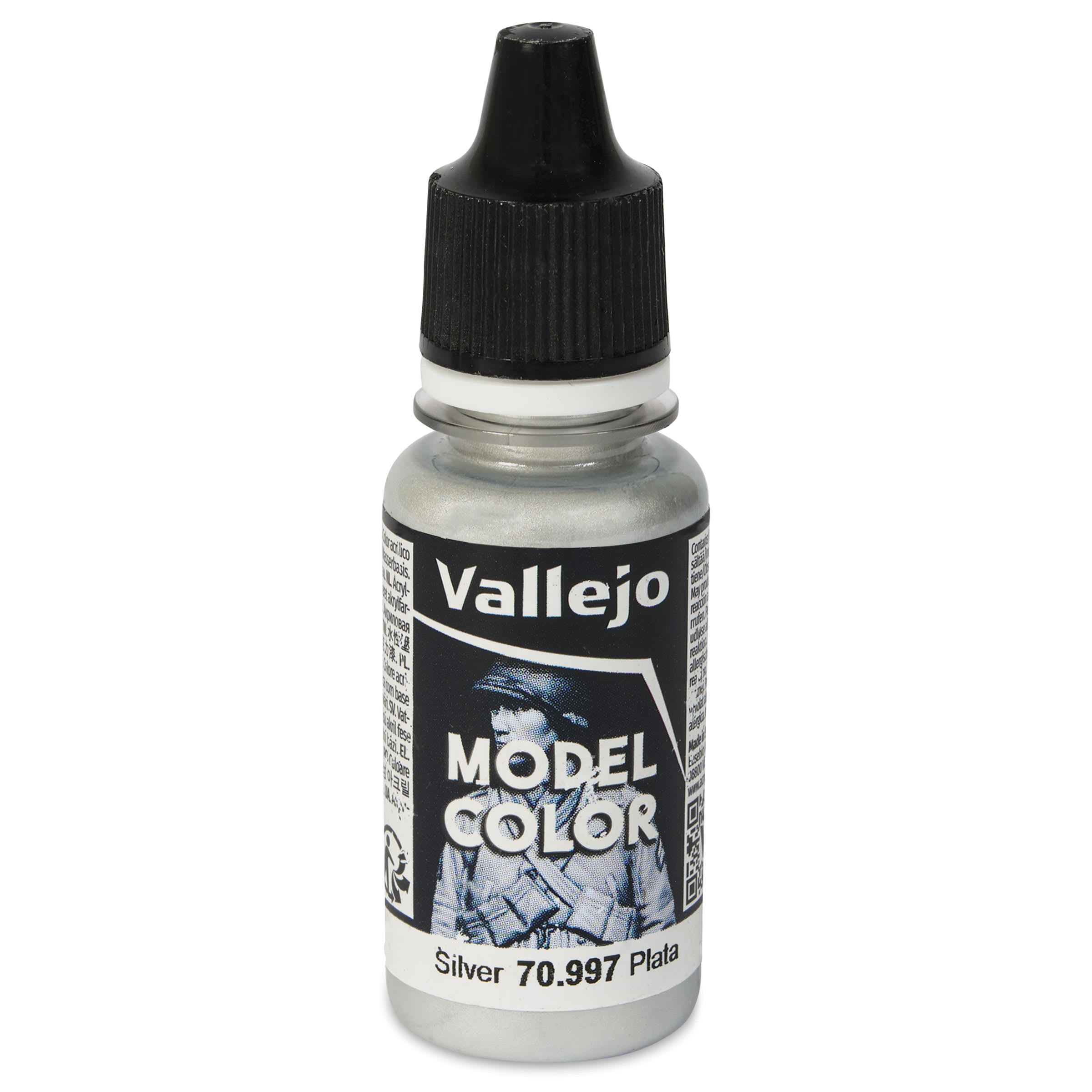 Vallejo Acrylic Model Color Paint - Silver, 18 ml