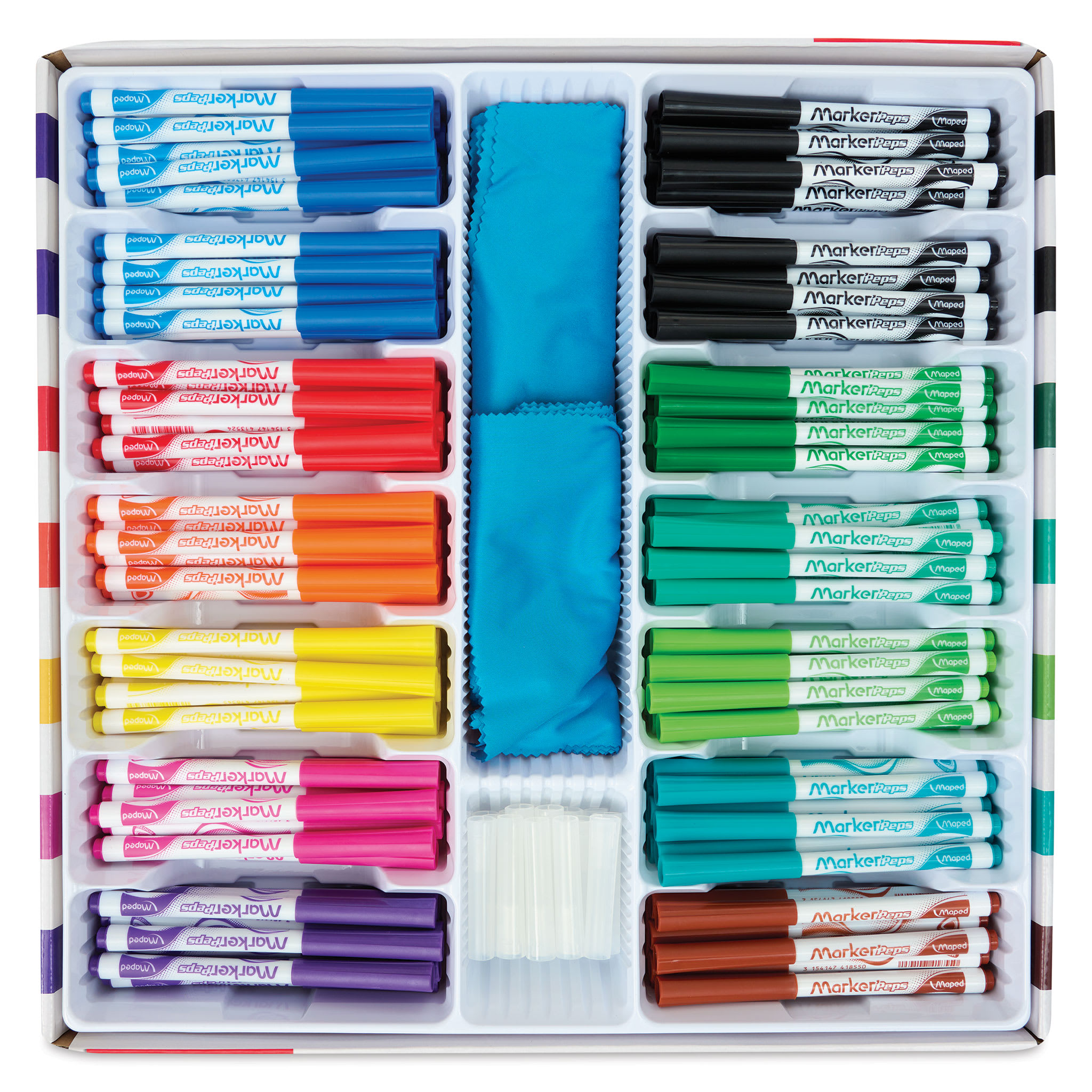 Maped Marker Peps Dry Erase Markers School Pack, Bullet Tip, Assorted Colors, Pack of 168 (MAP741804 | Quill