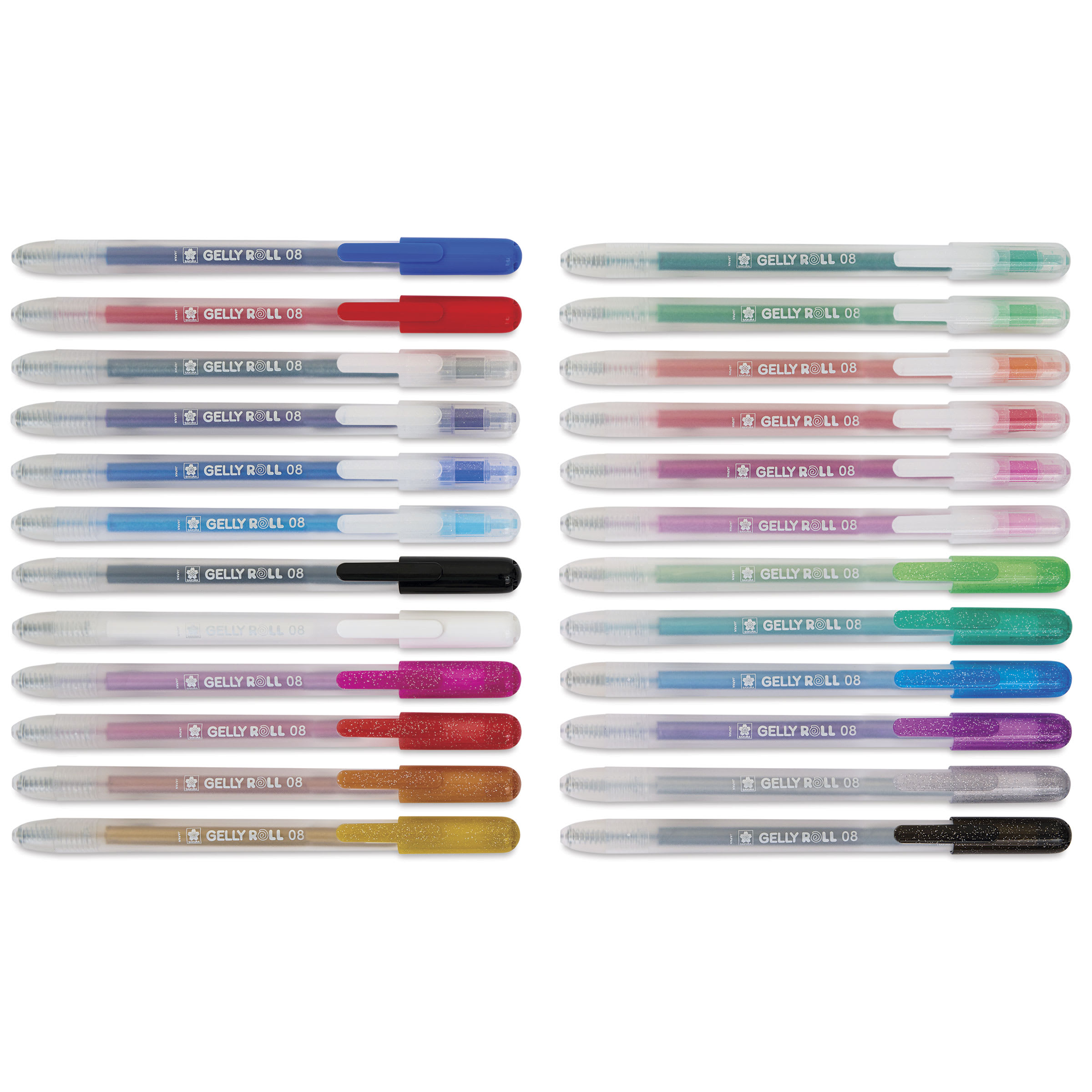 Sakura Gelly Roll Retractable Limited Edition Pens - Assorted Colors, Set of 24 with Pen Case