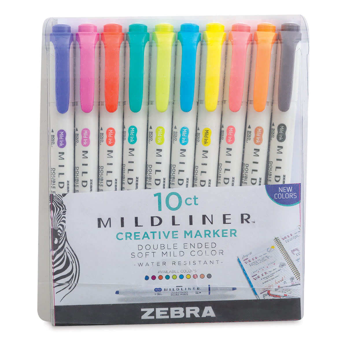 Zebra Mildliner Double Ended Creative Markers - Set of 10, Refresh and Friend Colors