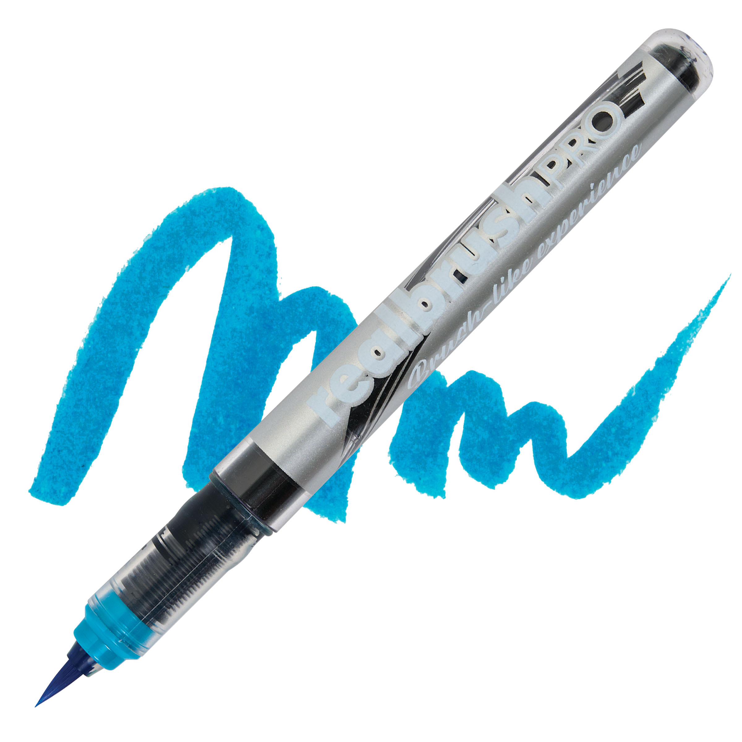Karin Realbrush Pro Marker - Cyan, 4 mm, Brush Tip