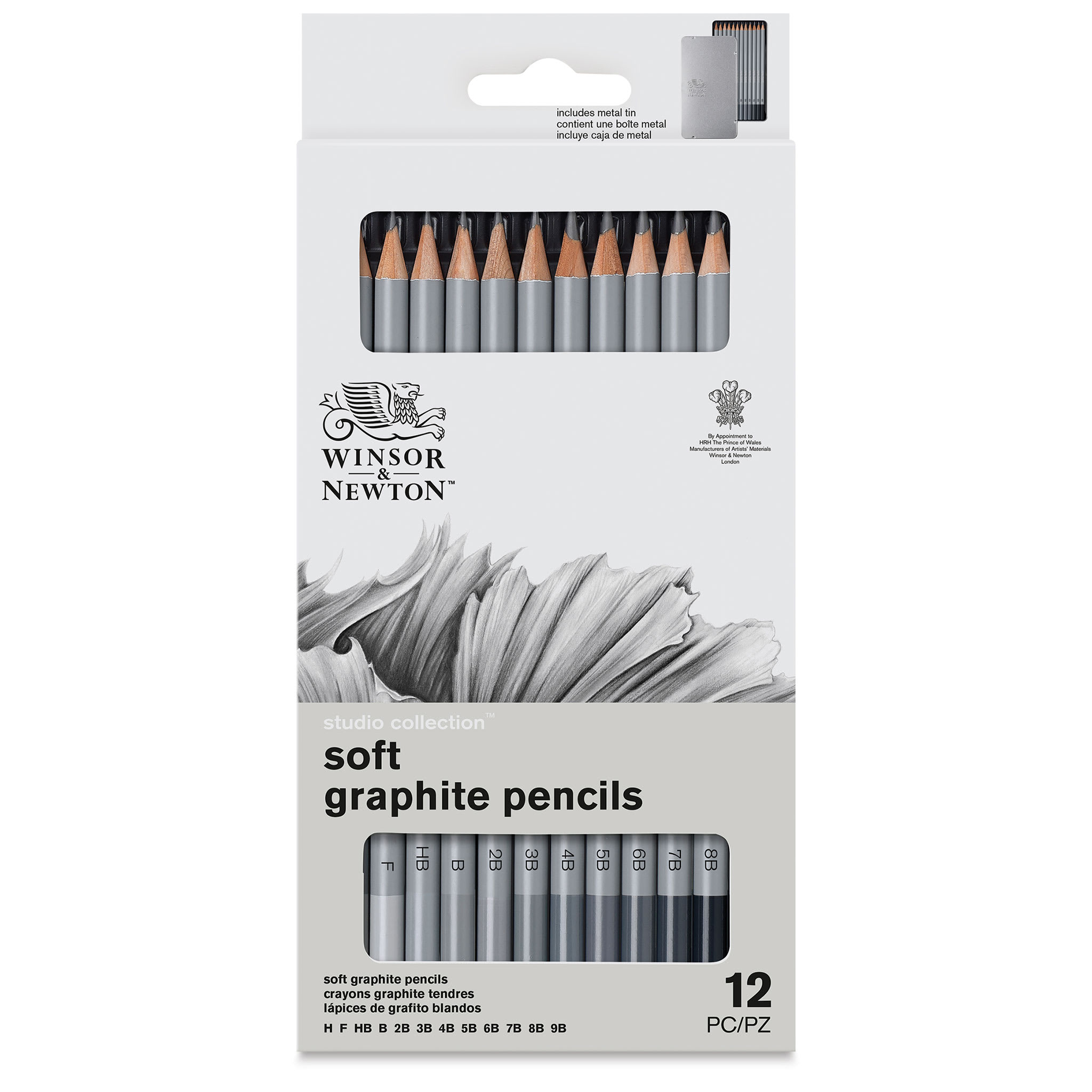 Winsor & Newton Studio Collection Graphite Pencils - Set of 12, Soft Hardness