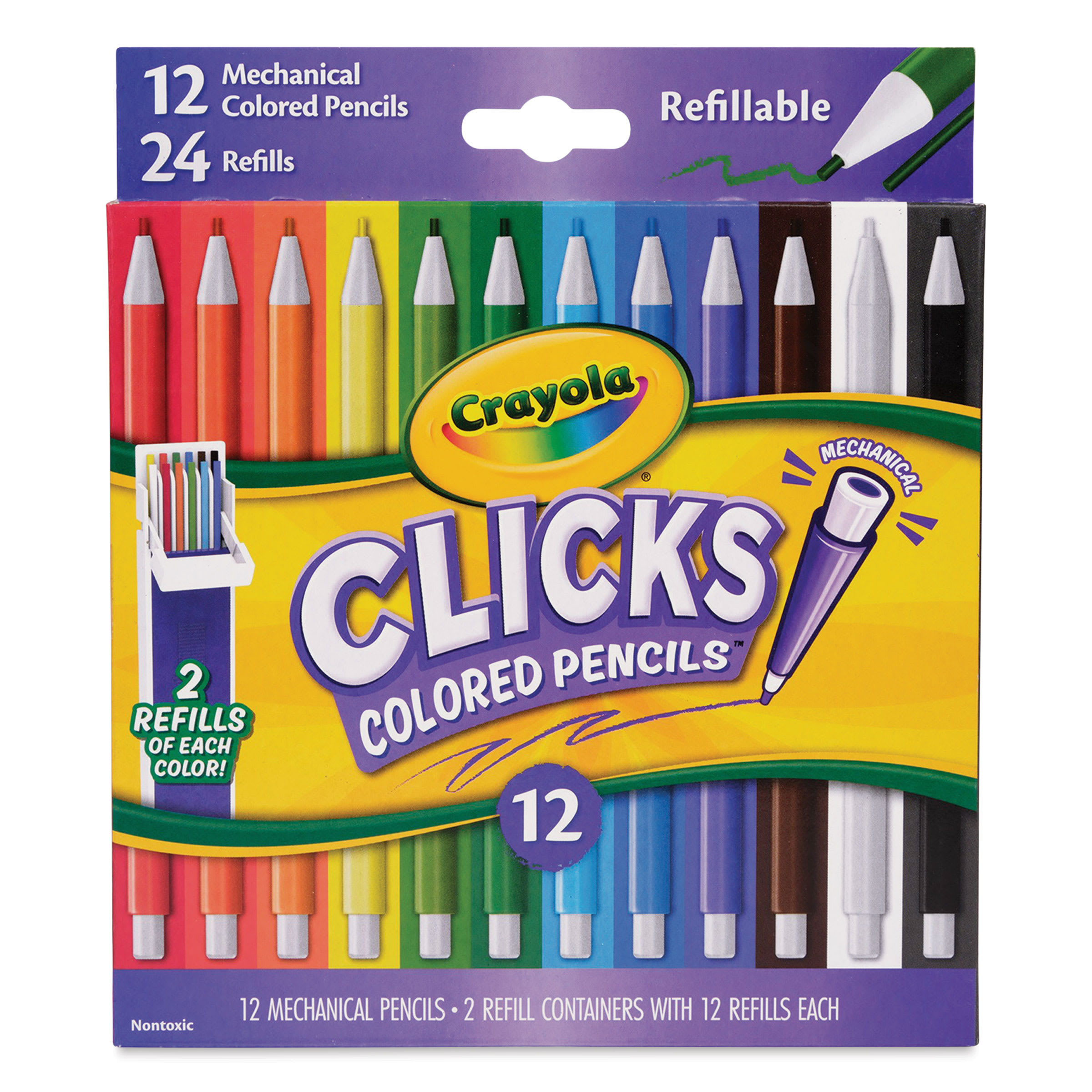 Crayola Clicks Retractable Color Pencils - Set of 12, Assorted Colors
