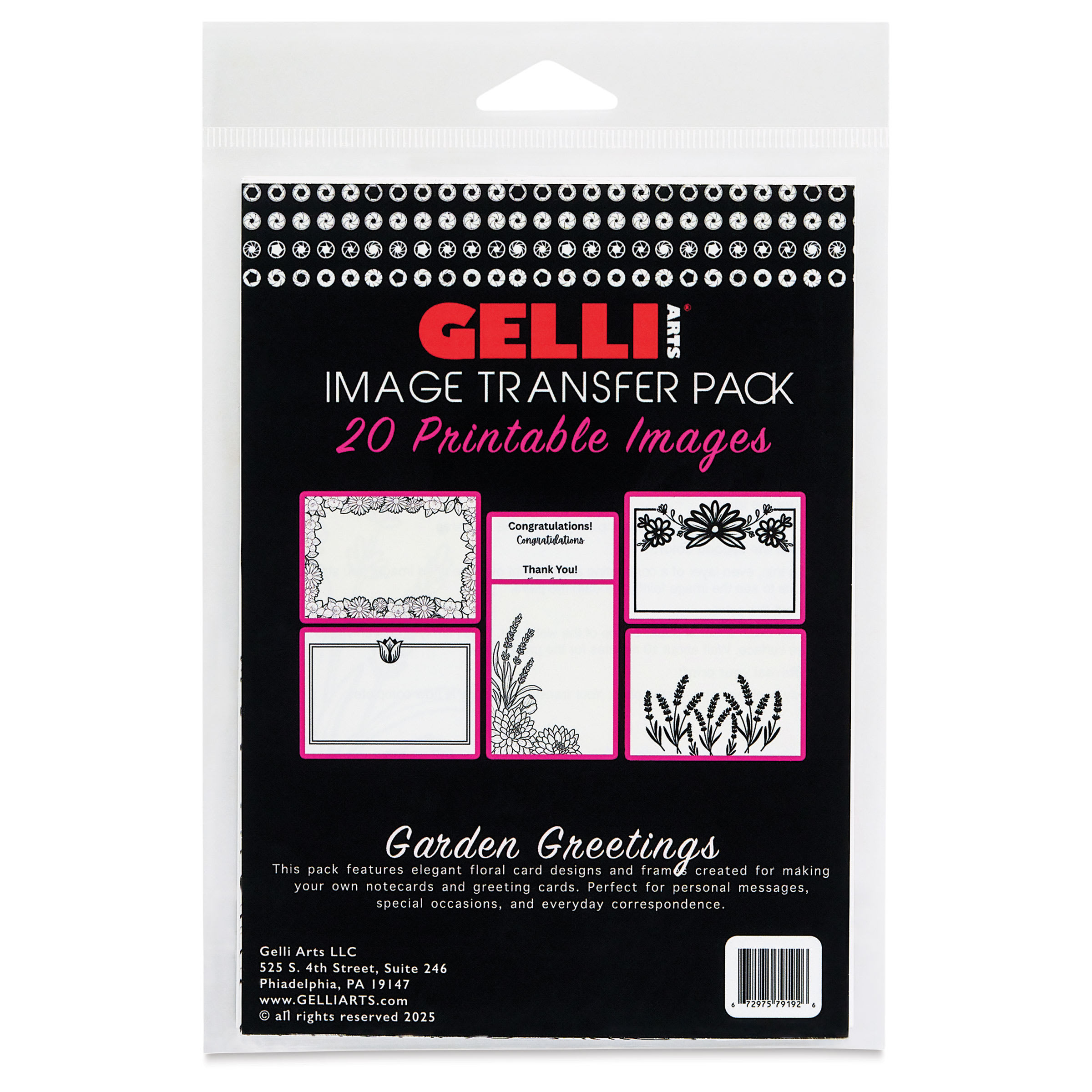 Gelli Arts Image Transfer Pack - Pkg of 20, Garden Greetings