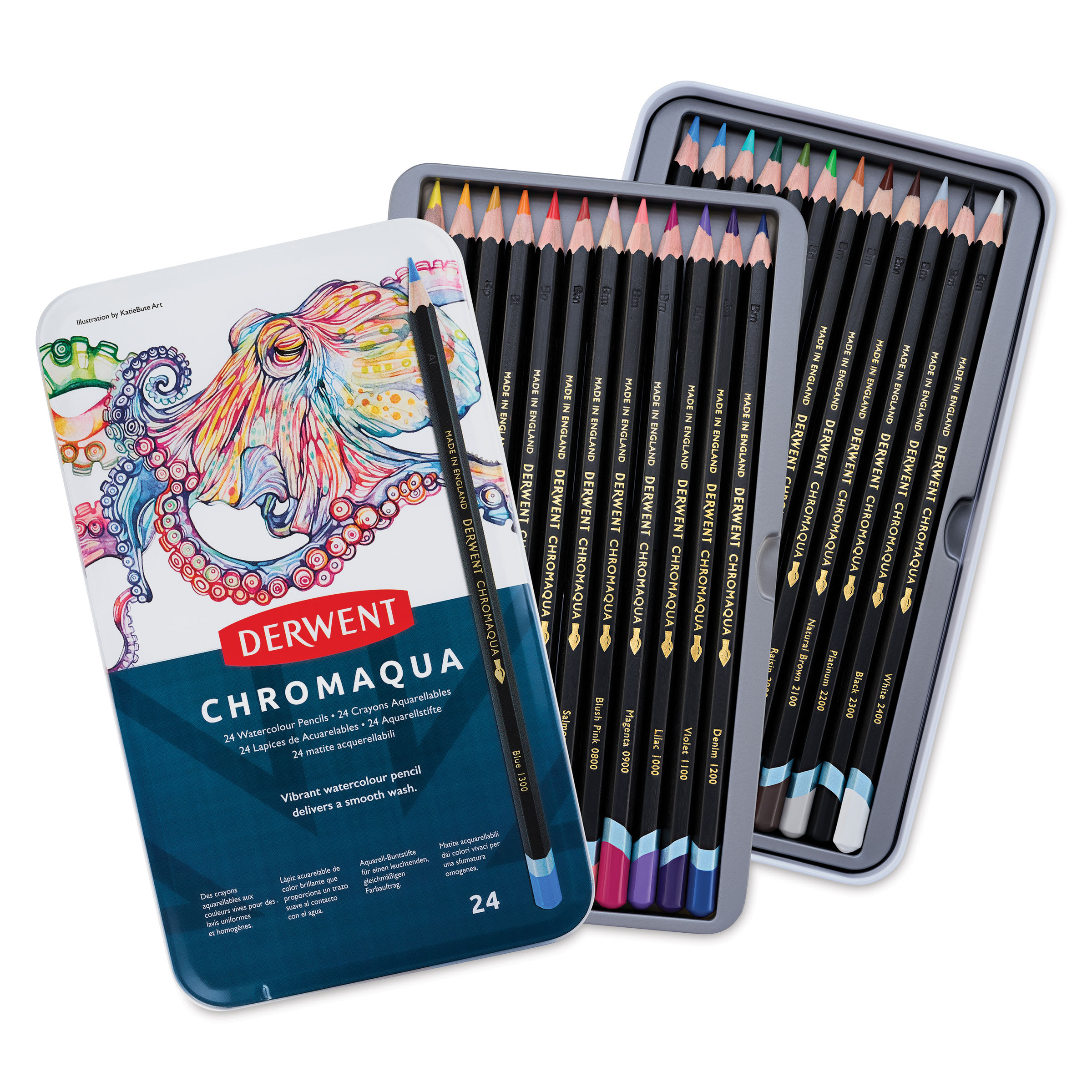 Derwent Chromaqua Watercolor Pencil - Set of 24, Assorted Colors