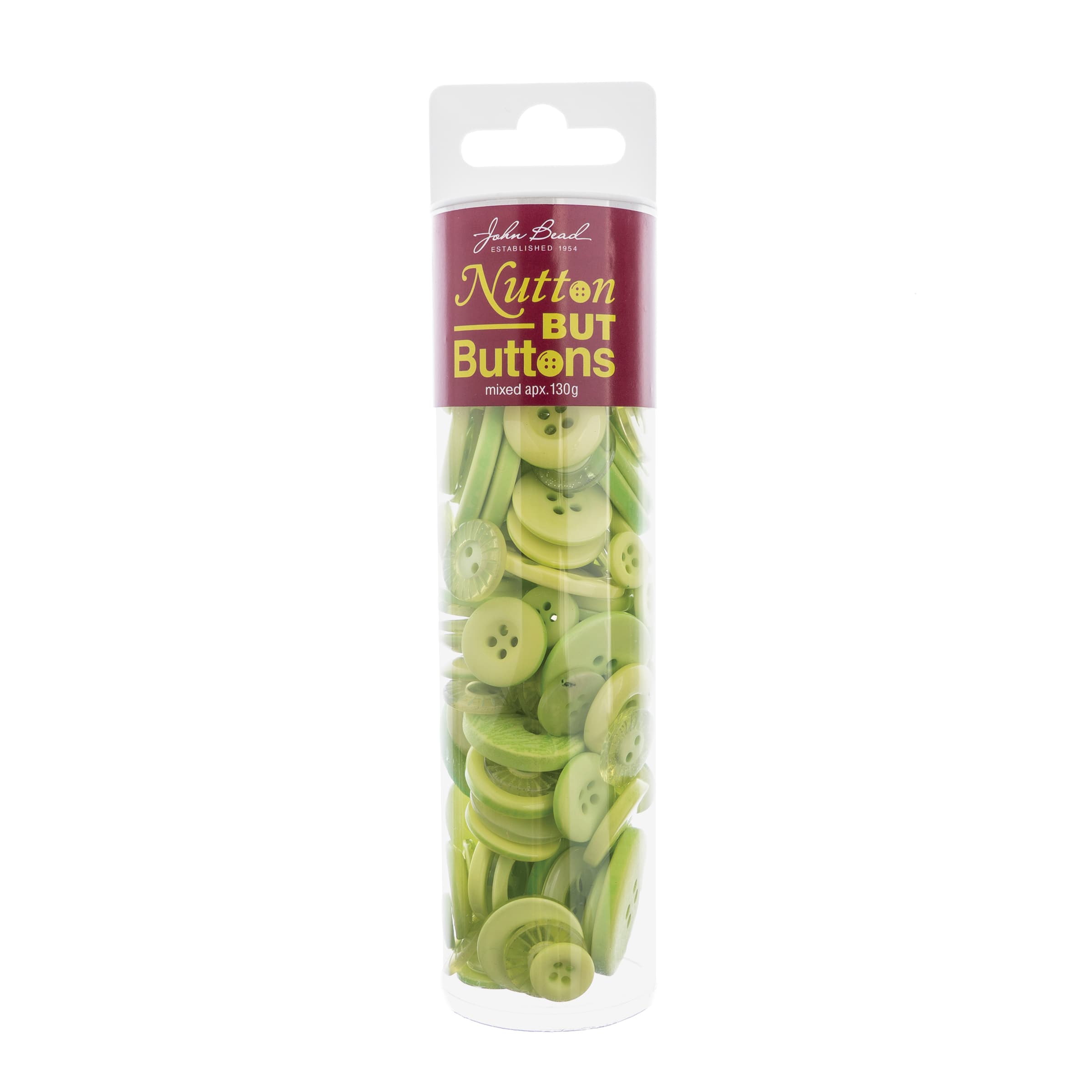 John Bead Nutton but Buttons Mixed Sizes for Diy Crafts, 130g - Lime green
