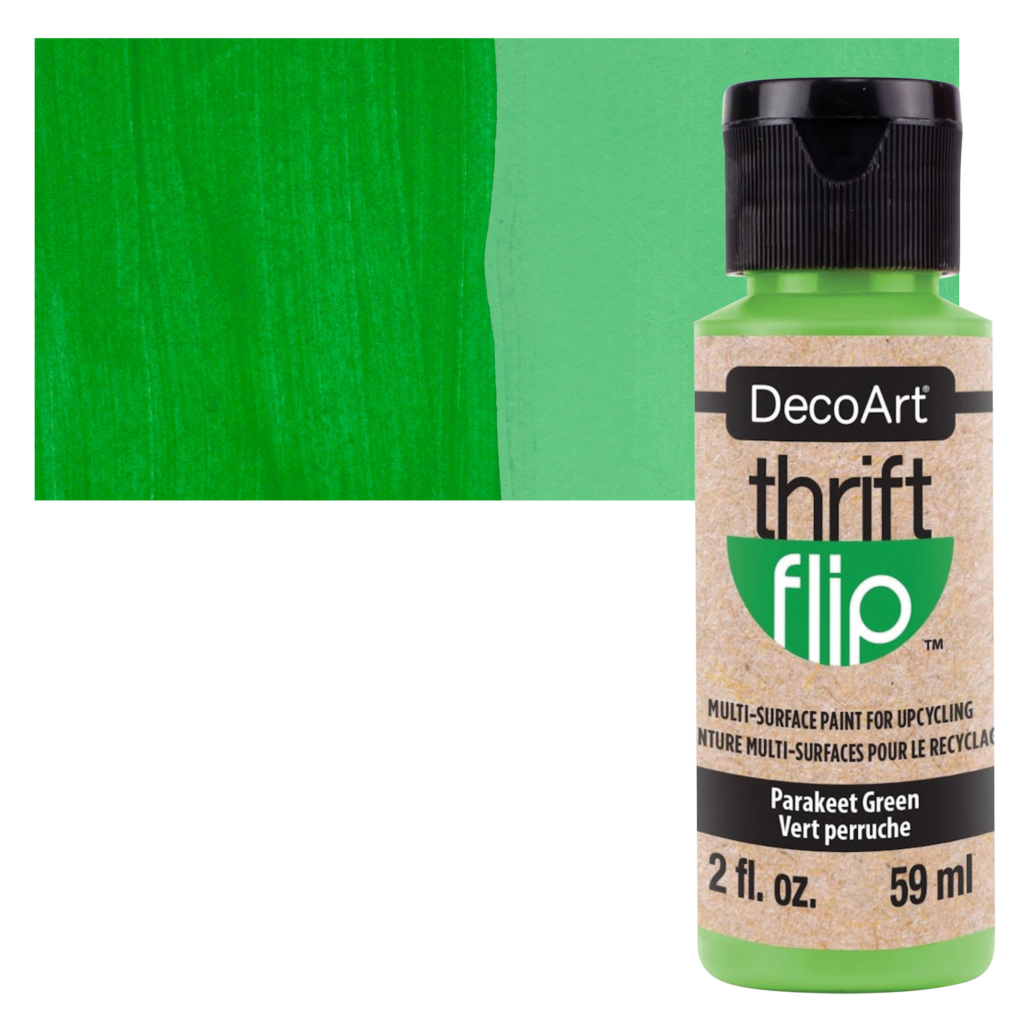 DecoArt Thrift Flip Multi-Surface Paint - Parakeet Green, 2 oz