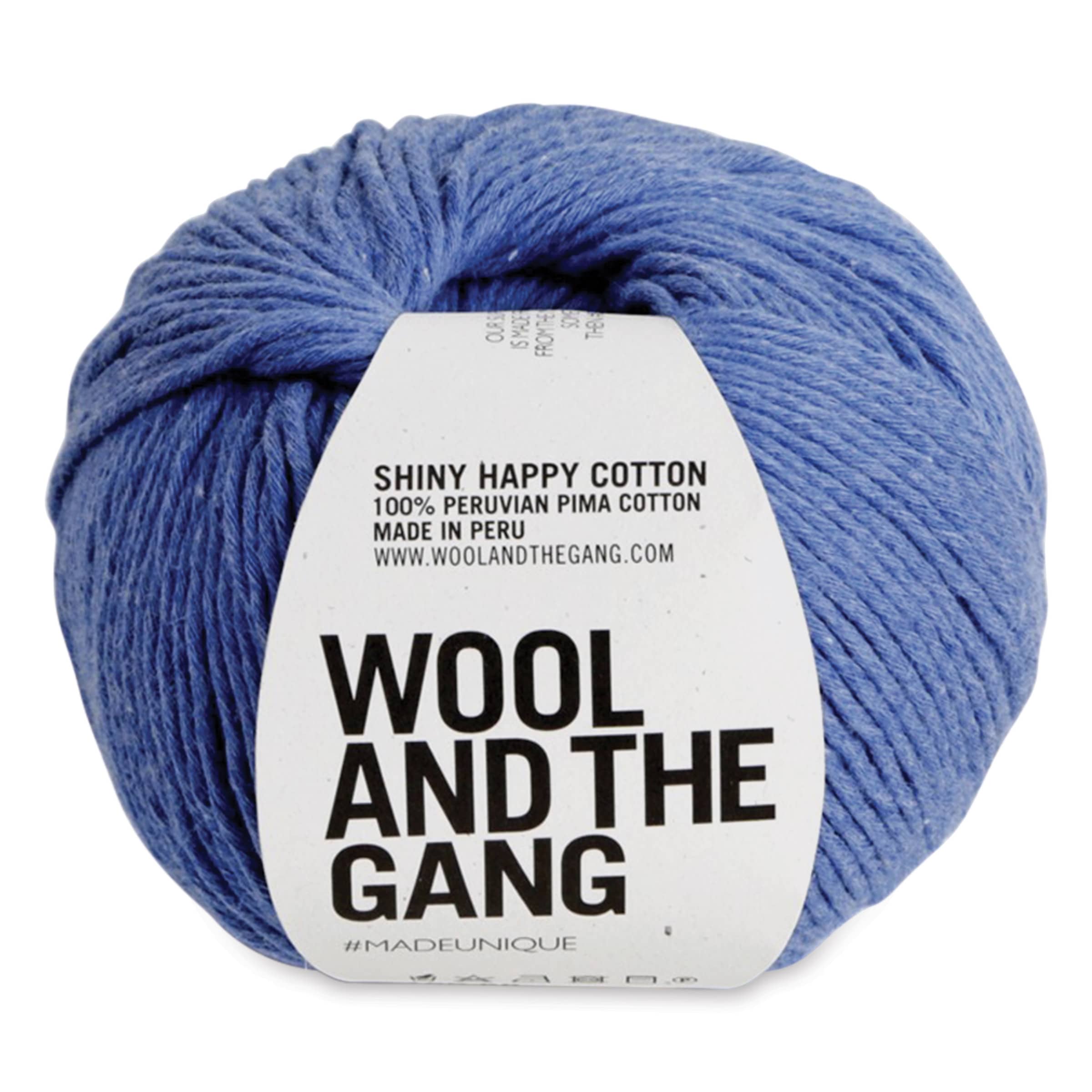 Wool and the Gang Shiny Happy Cotton Yarn - Cloudy Blue, 155 yds