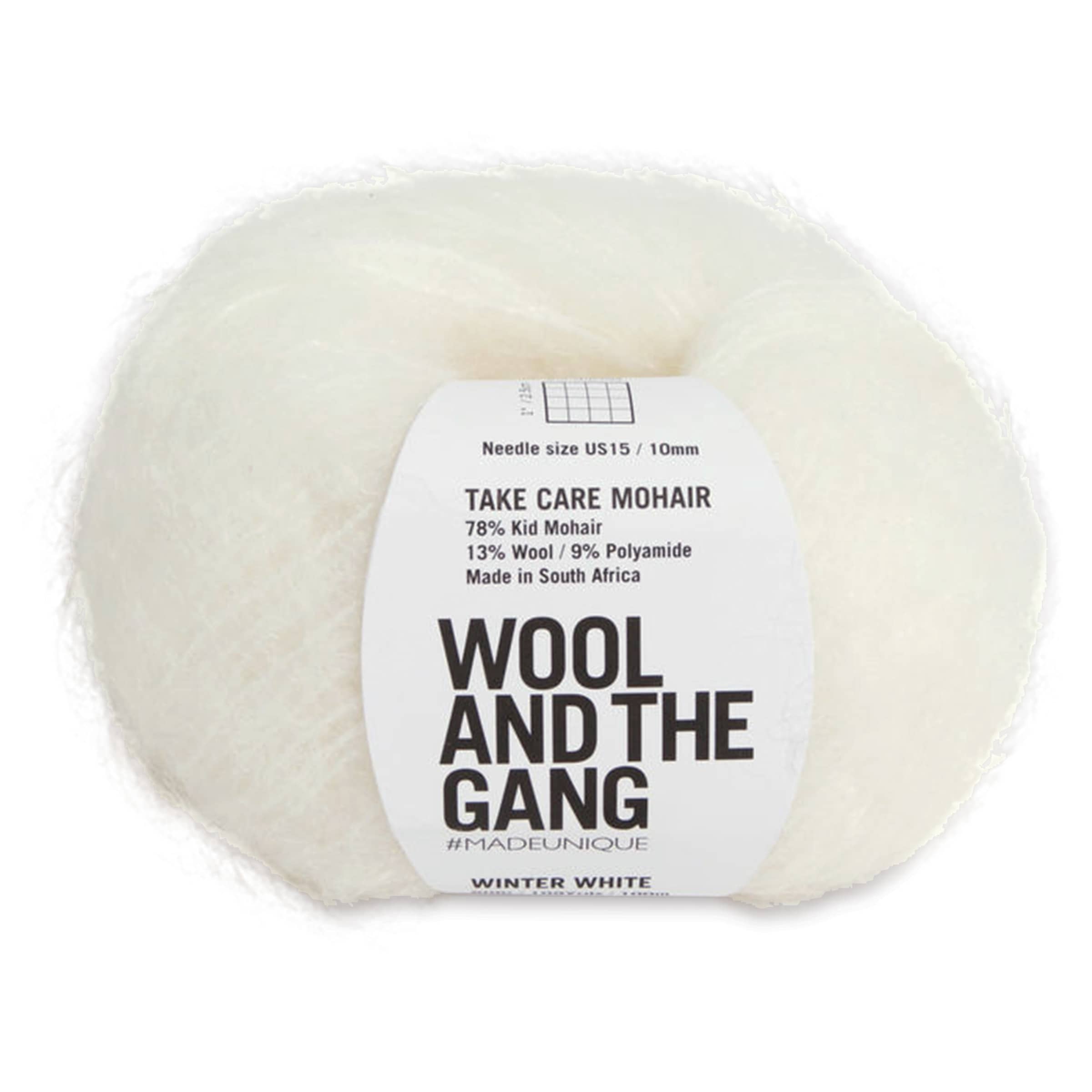 Wool and the Gang Take Care Mohair Yarn - Winter White, 109 yds