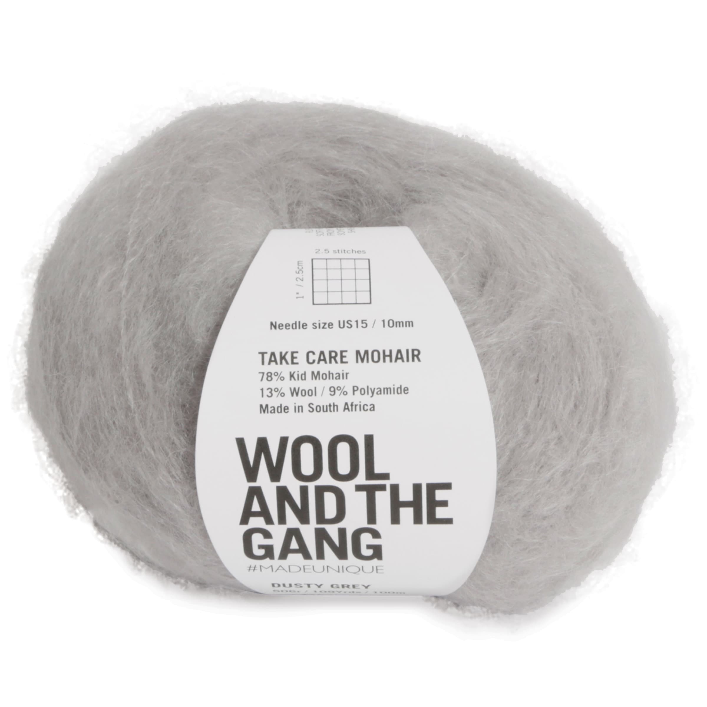 Wool and the Gang Take Care Mohair Yarn - Dusty Grey, 109 yds