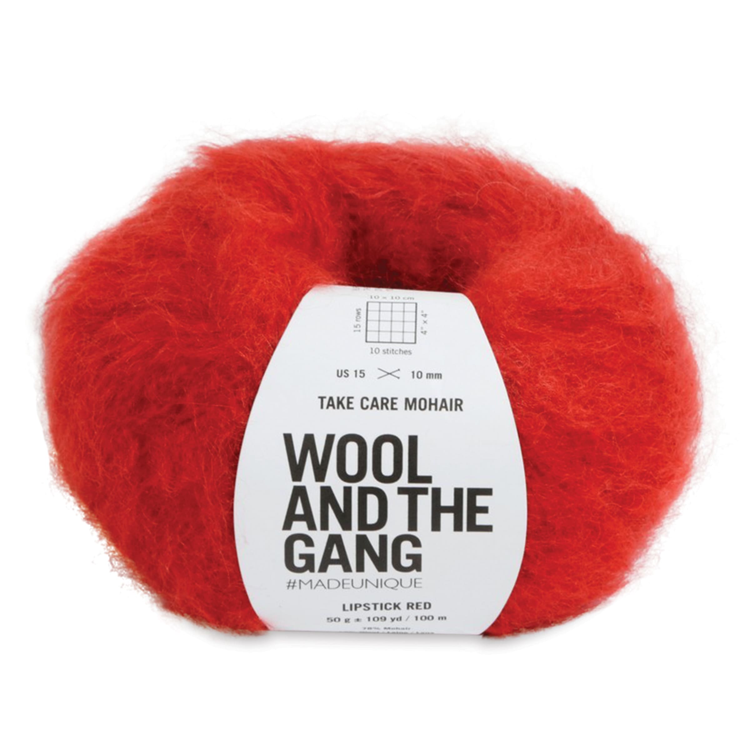 Wool and the Gang Take Care Mohair Yarn - Lipstick Red, 109 yds