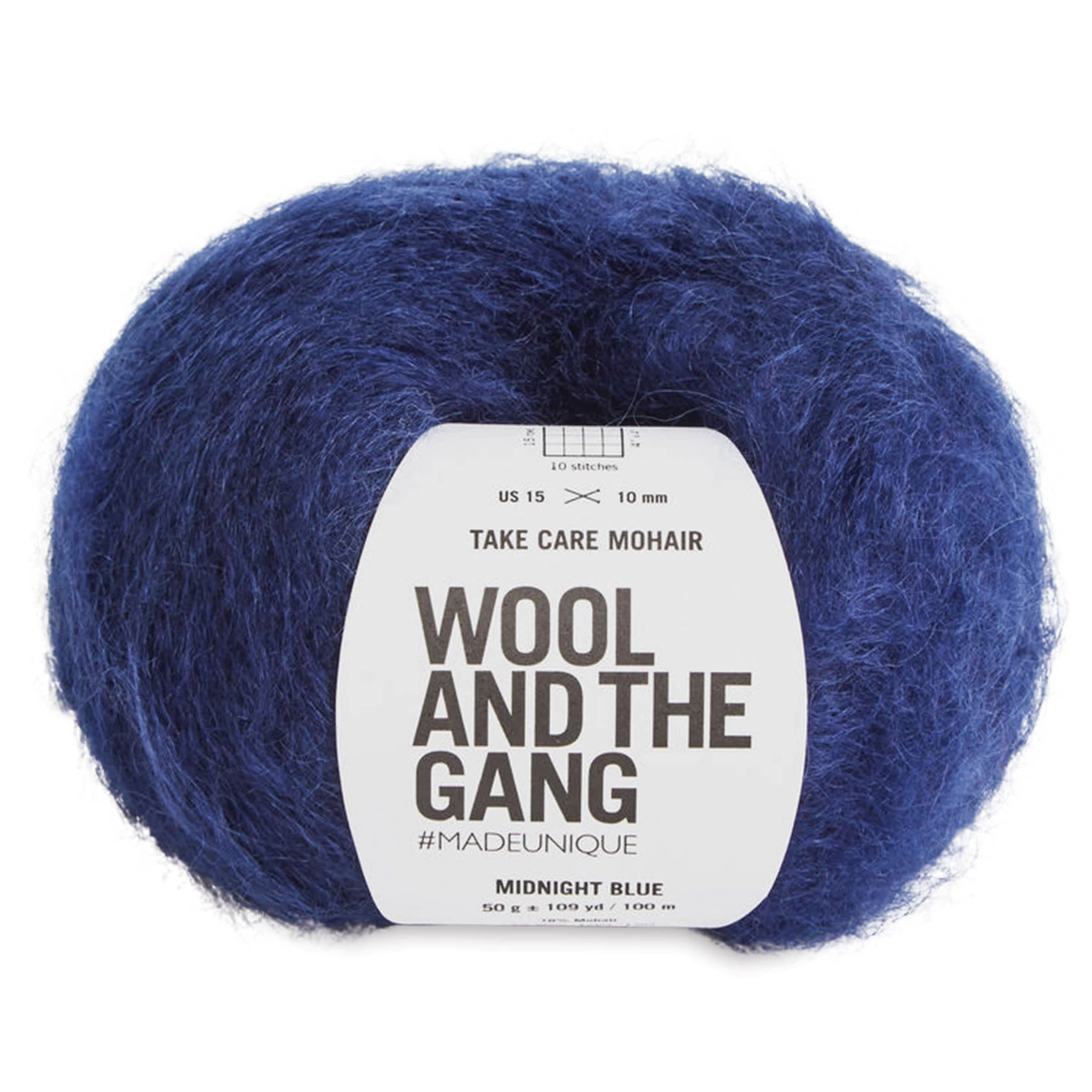 Wool and the Gang Take Care Mohair Yarn - Midnight Blue, 109 yds