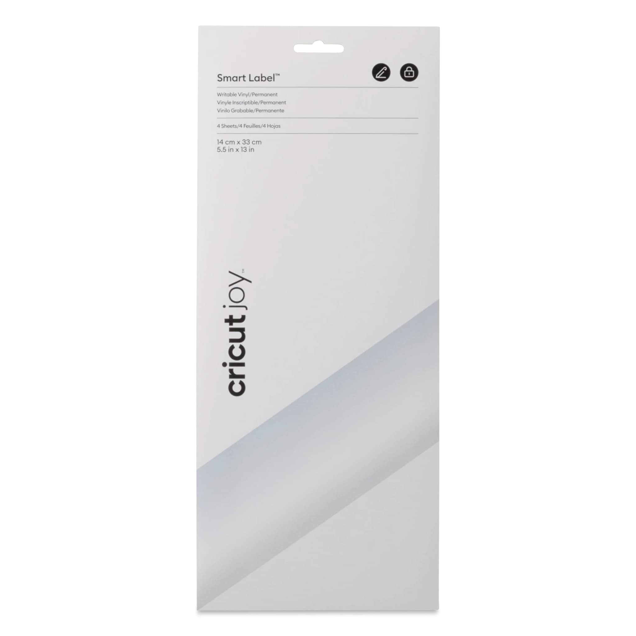 Cricut Joy Permanent Smart Label Writable Vinyl - Transparent, Pkg of 4 Sheets