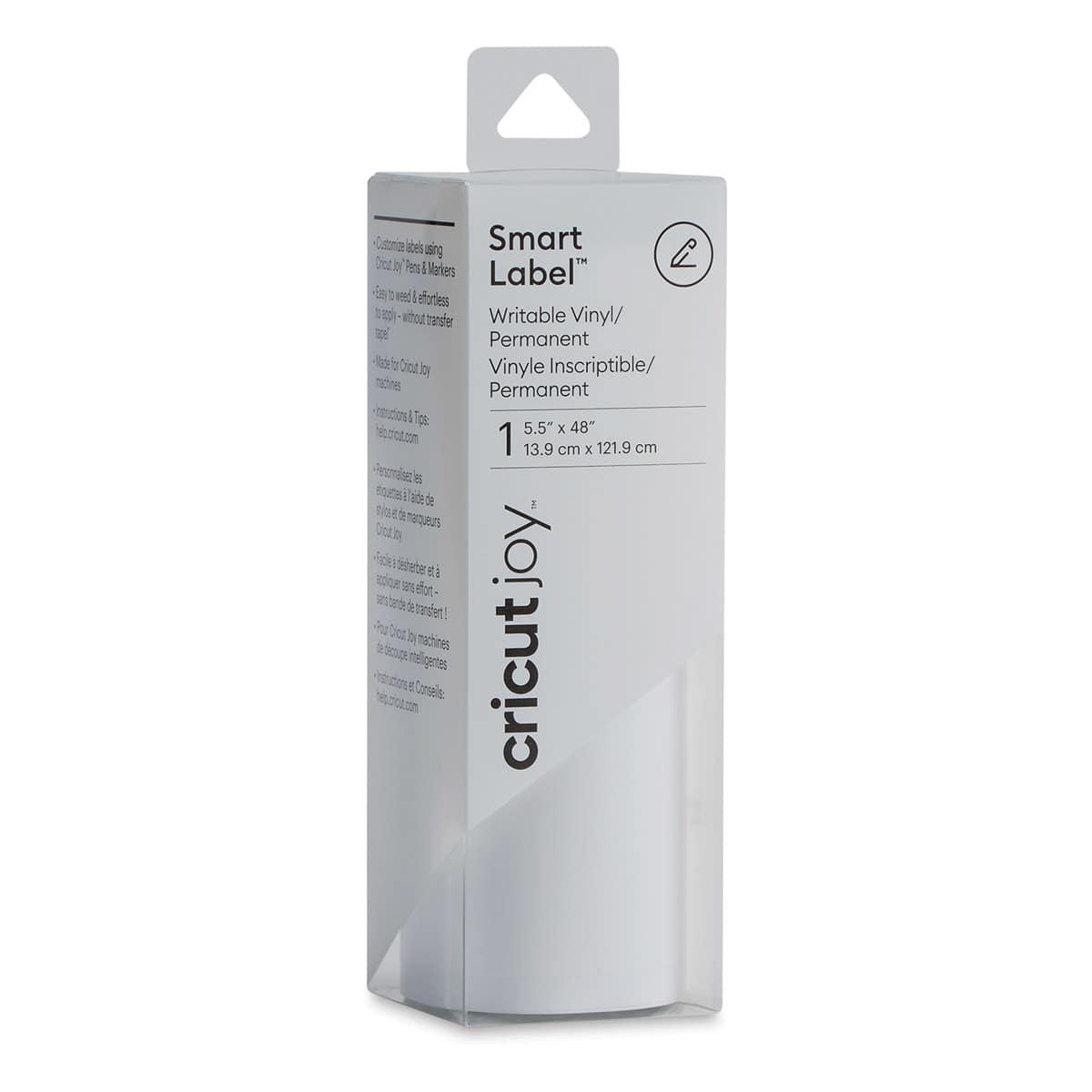 Cricut Joy Permanent Smart Label Writable Vinyl - White, 5-1/2" x 48", Roll