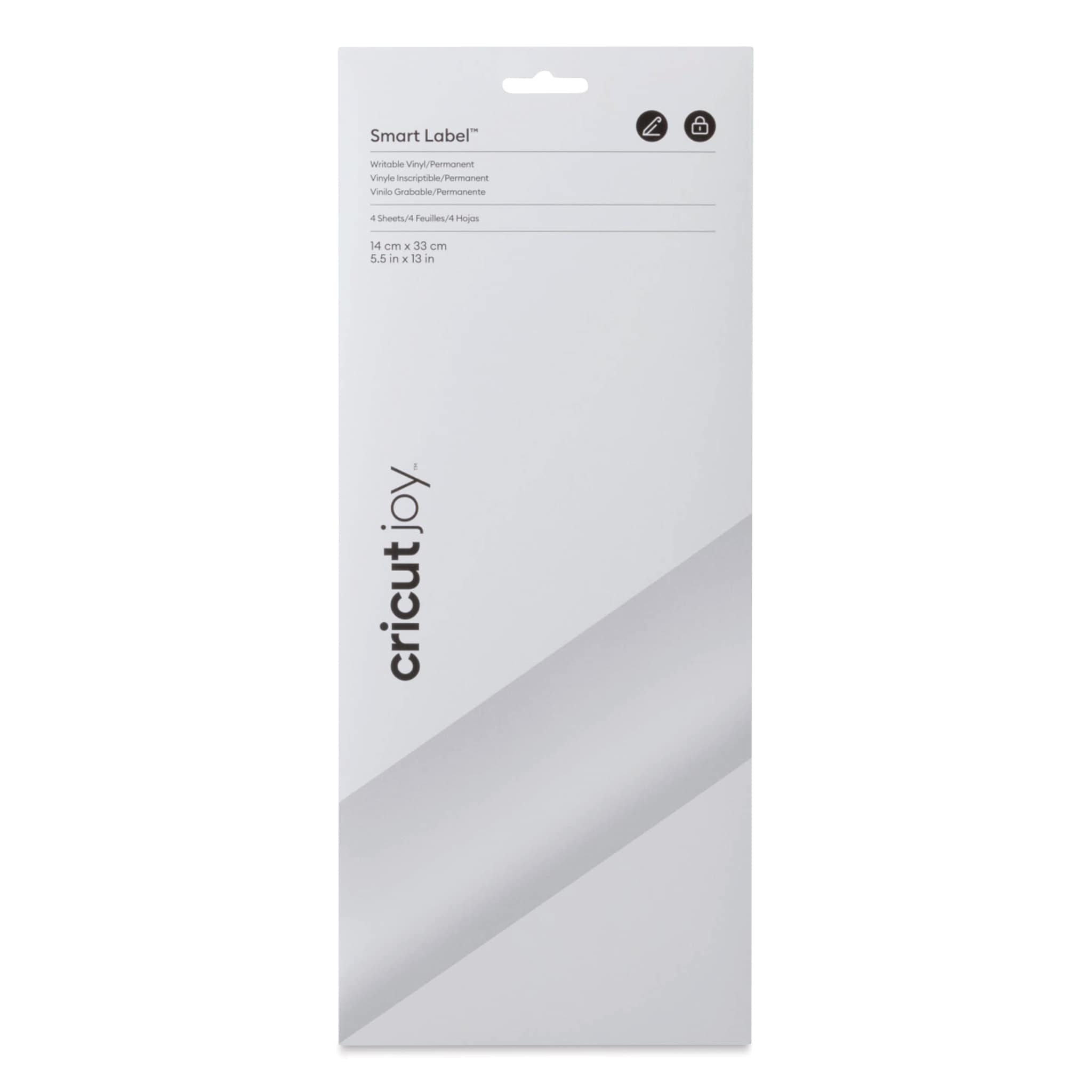 Cricut Joy Permanent Smart Label Writable Vinyl - White, Pkg of 4 Sheets