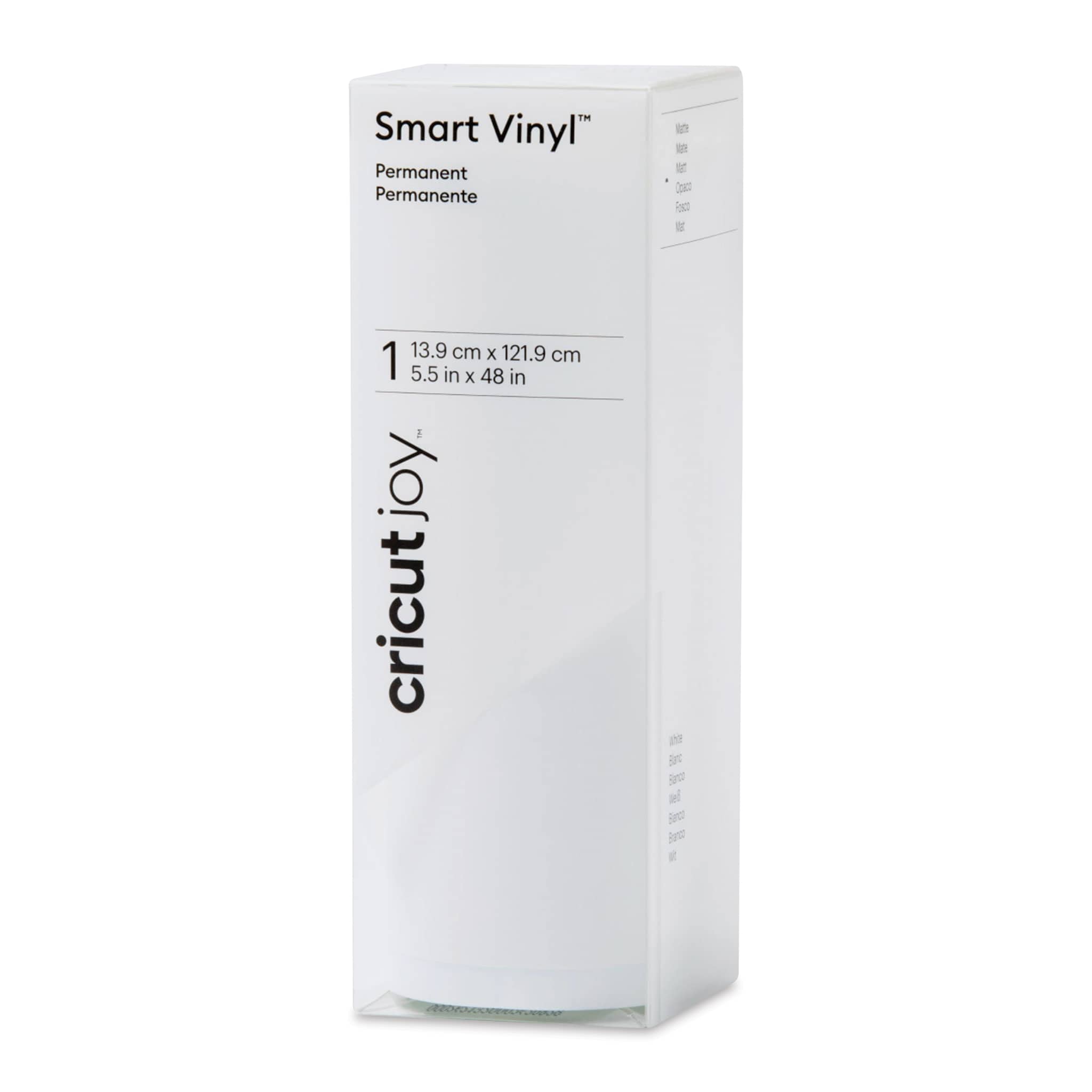 Cricut Joy Permanent Smart Vinyl - White, Matte, 5-1/2" x 48", Roll